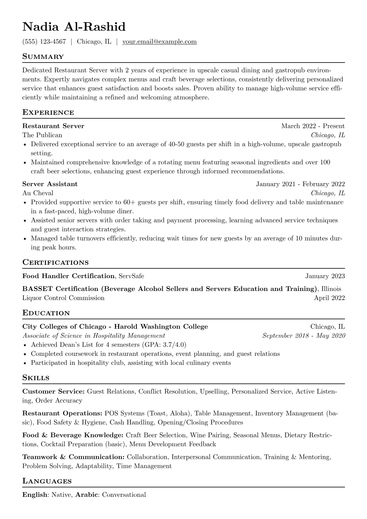 Restaurant Server version - Page 1