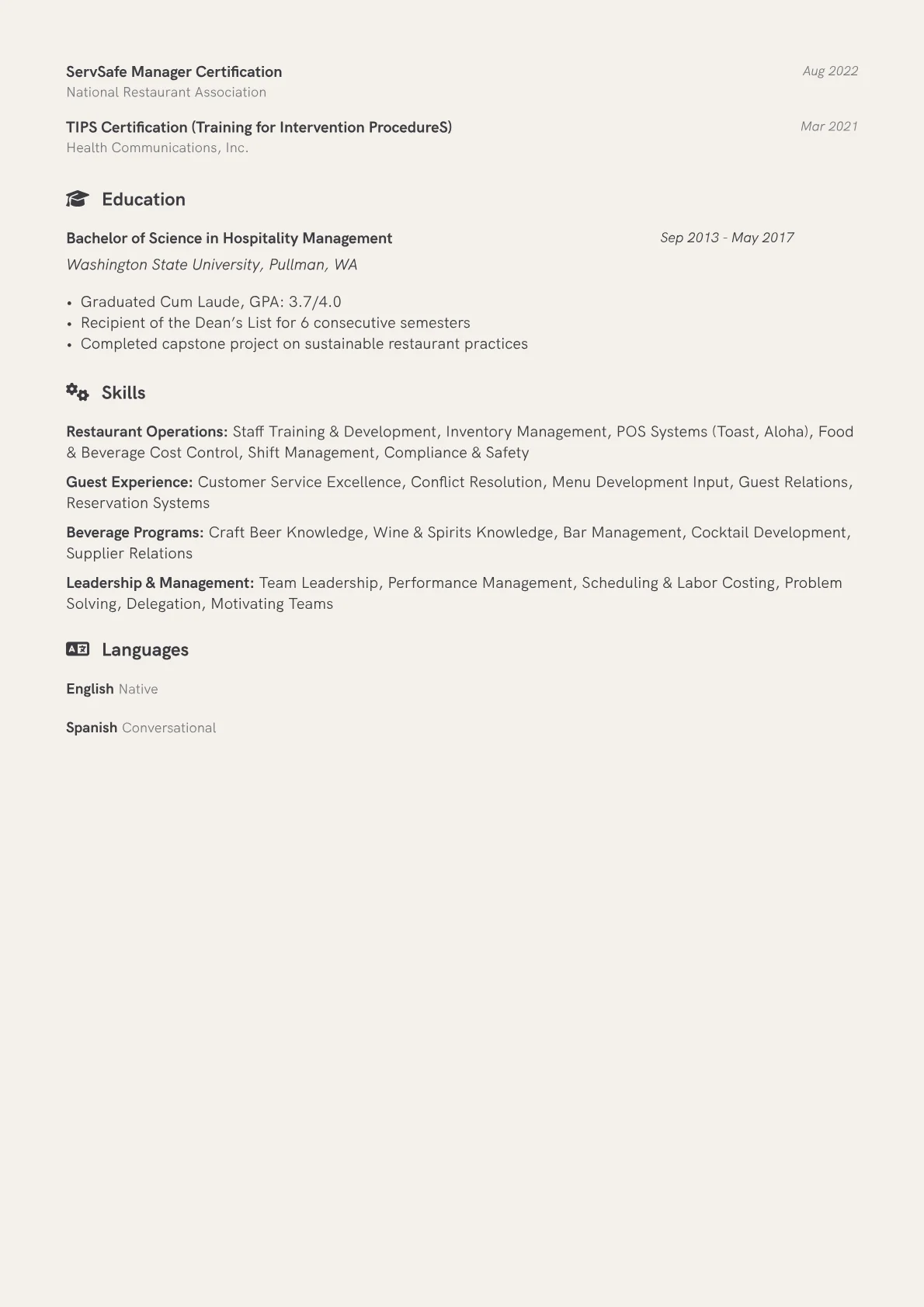 Restaurant Supervisor version - Page 2