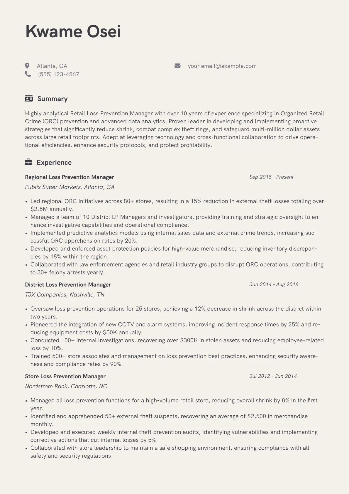Retail Loss Prevention version - Page 1