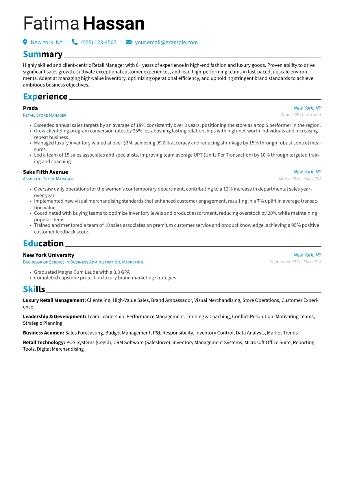 Luxury Retail Manager version - Page 1