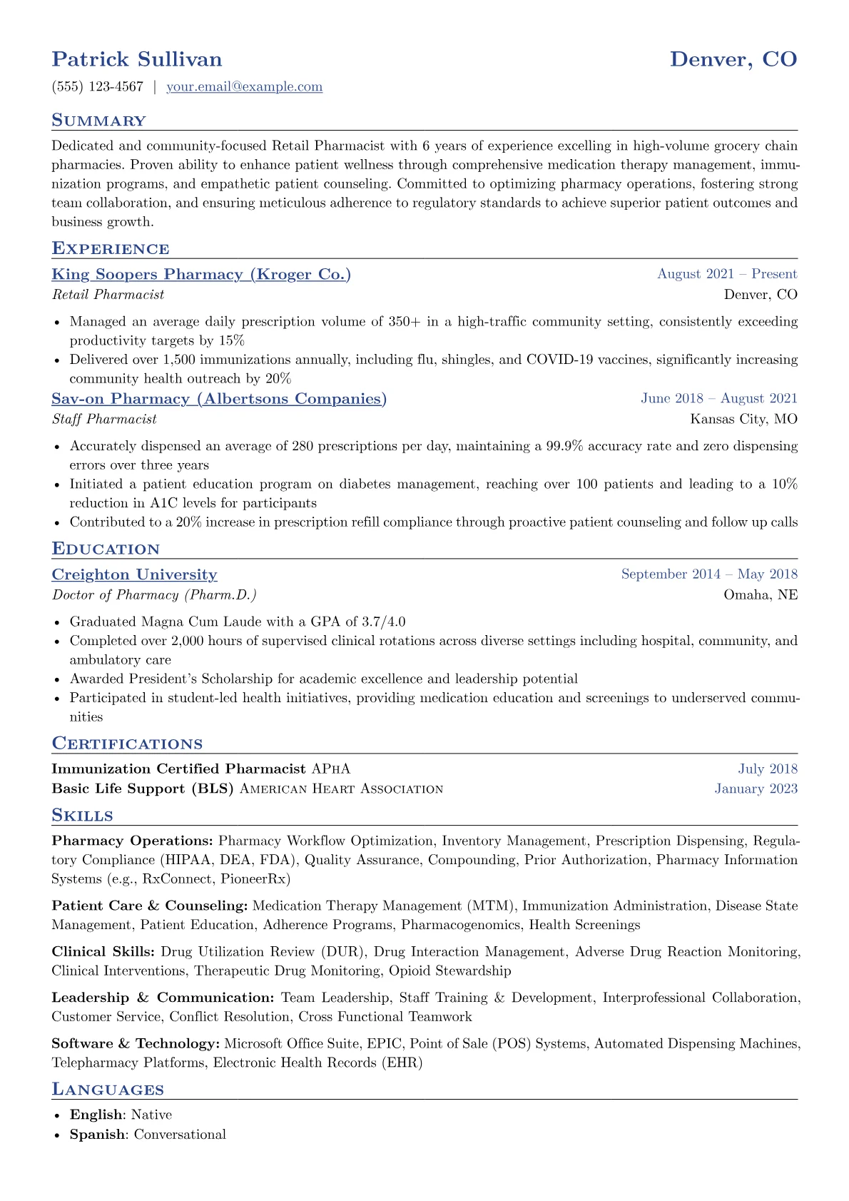 Retail Pharmacist version - Page 1