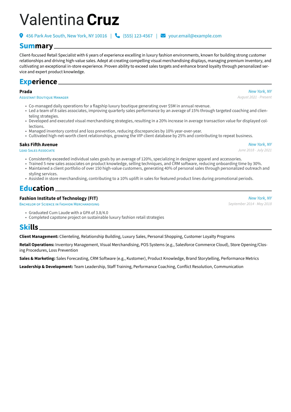 Luxury Retail Specialist version - Page 1