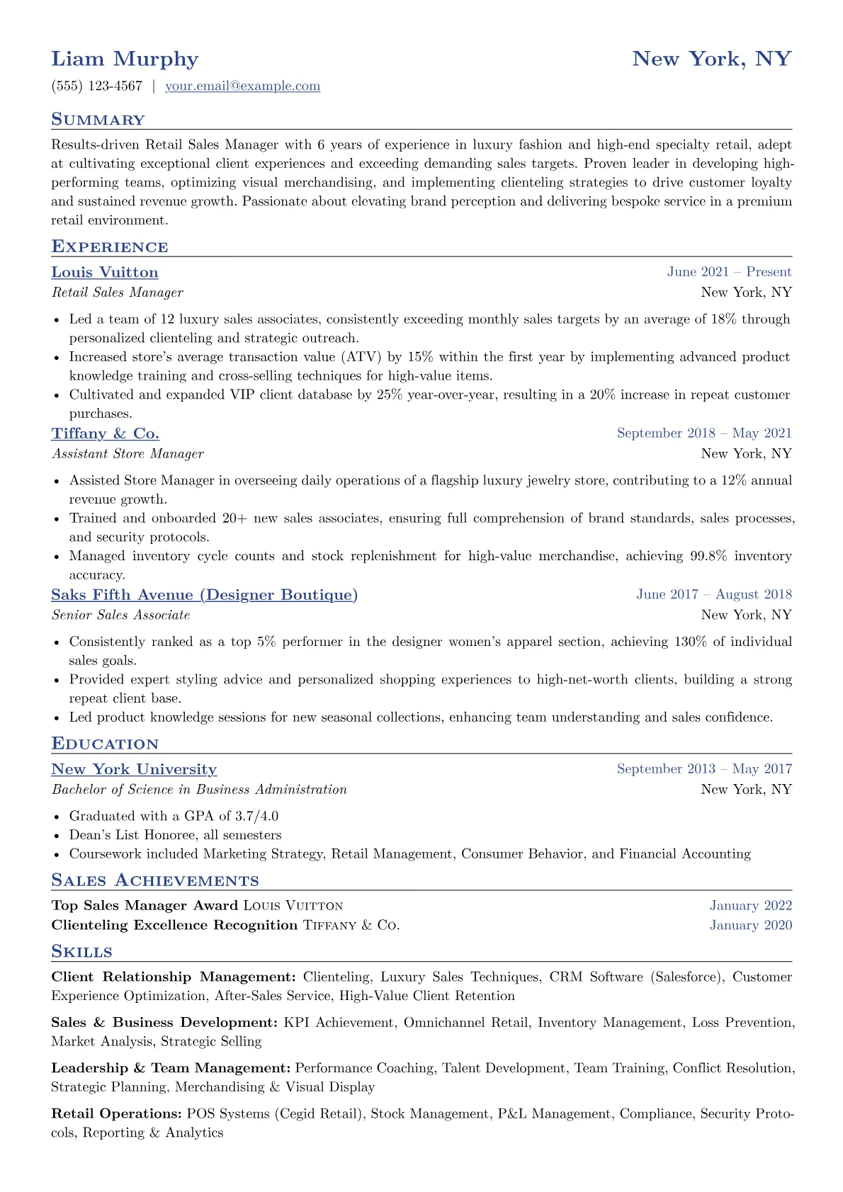 Luxury Retail Specialist version - Page 1