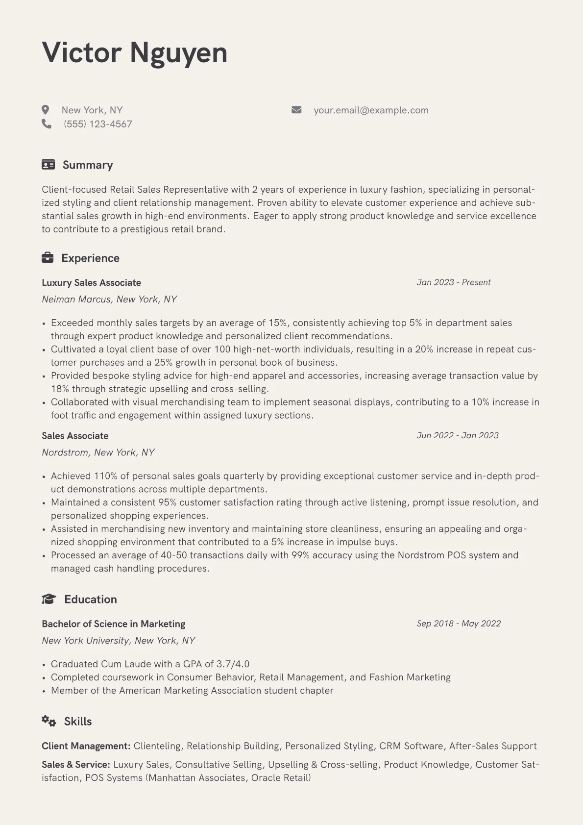 Luxury Retail Sales version - Page 1