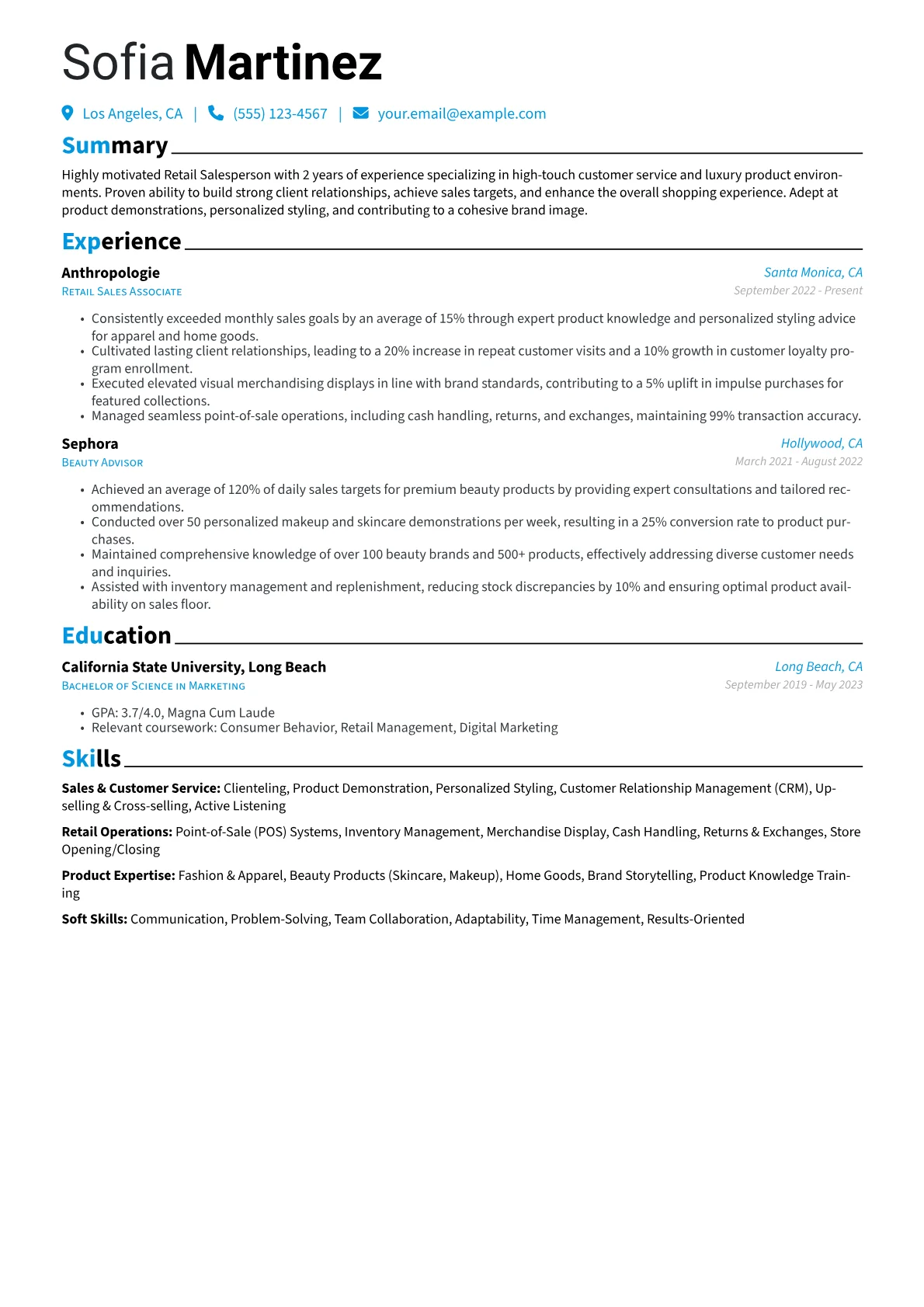 Specialty Retail version - Page 1