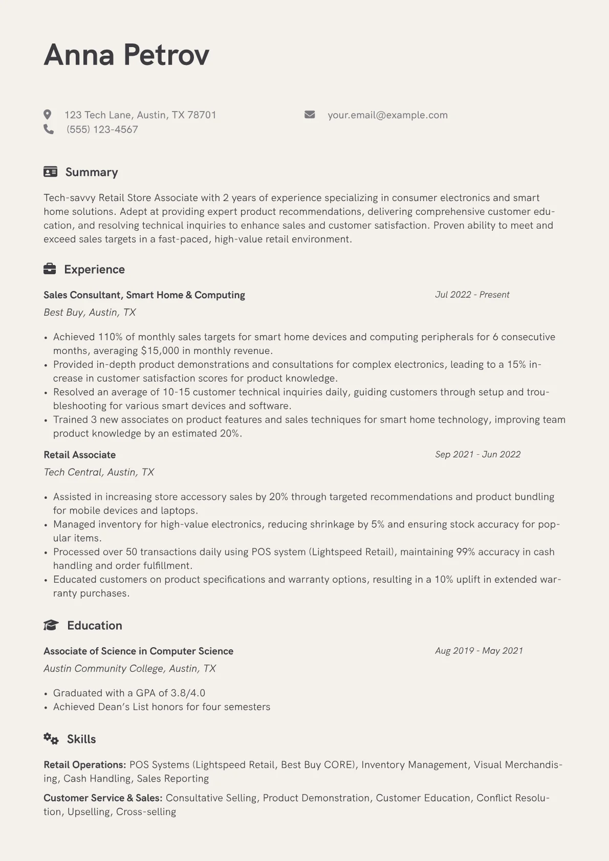 Retail Store Associate version - Page 1