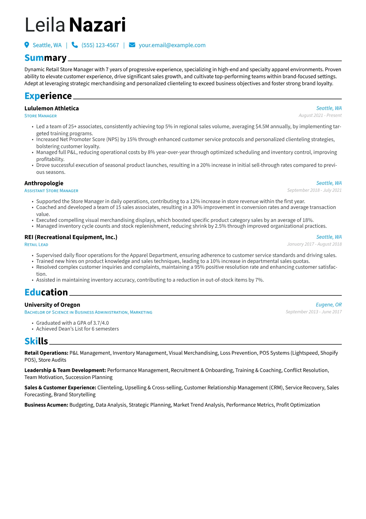 Retail Operations version - Page 1
