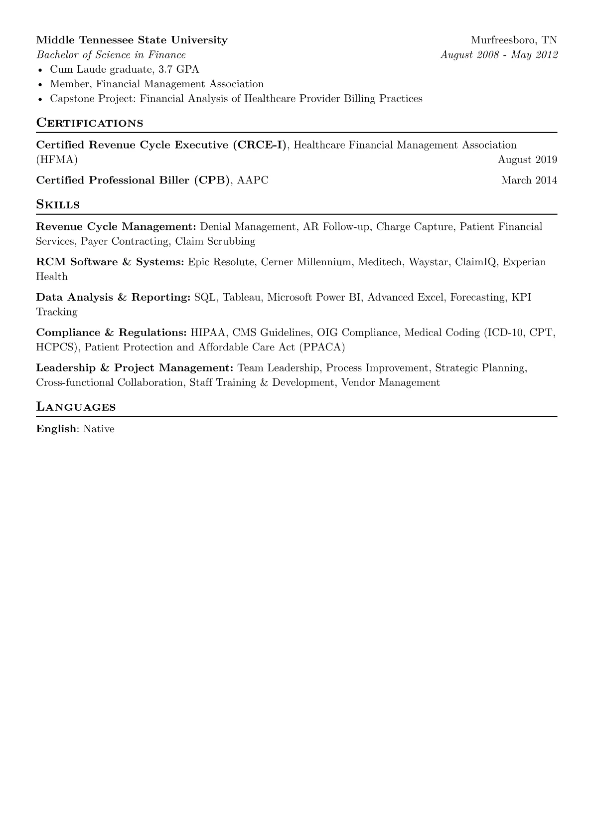 Revenue Cycle Management version - Page 2