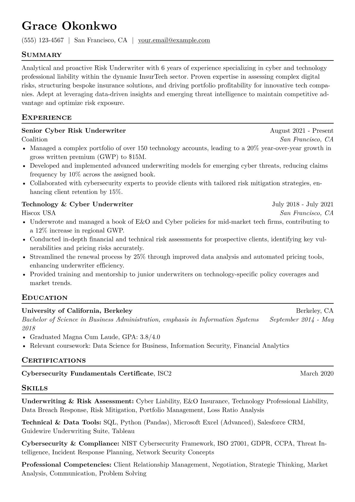 Underwriting & Risk version - Page 1