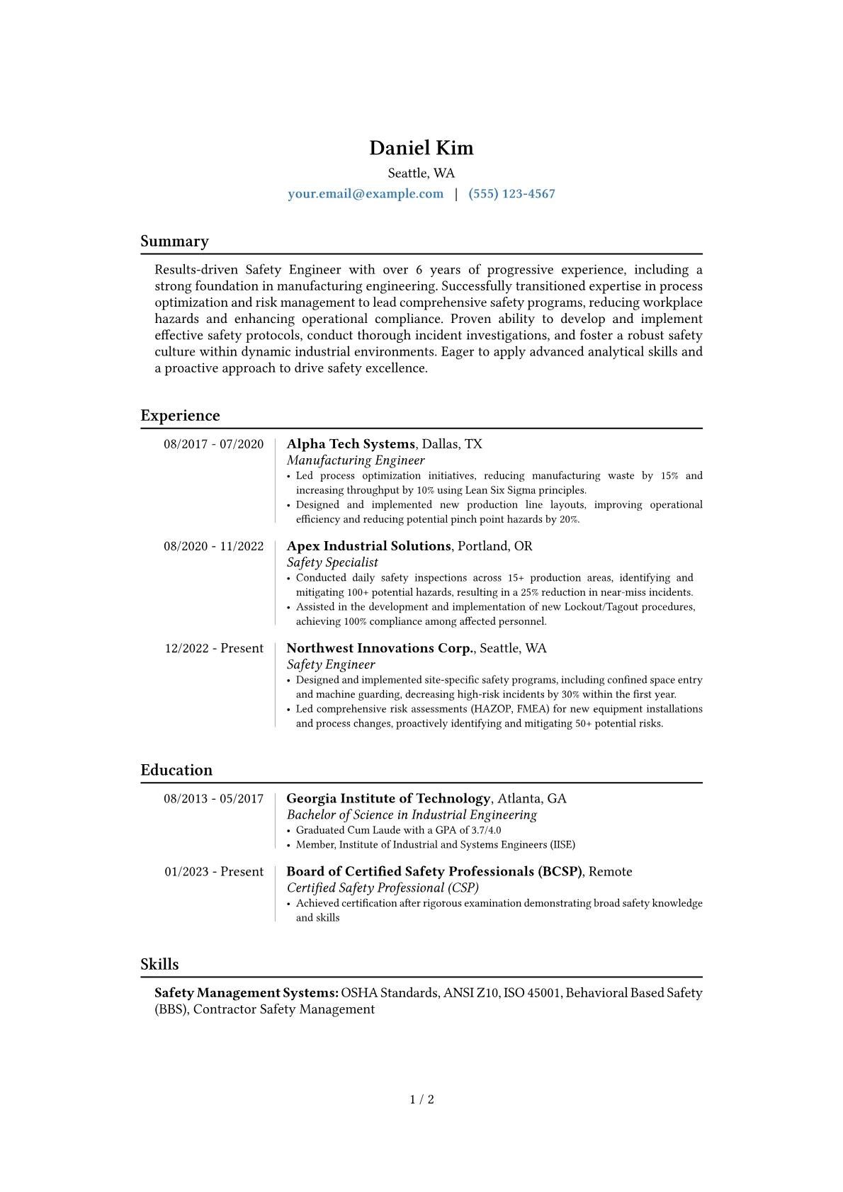 Career changer version - Page 1