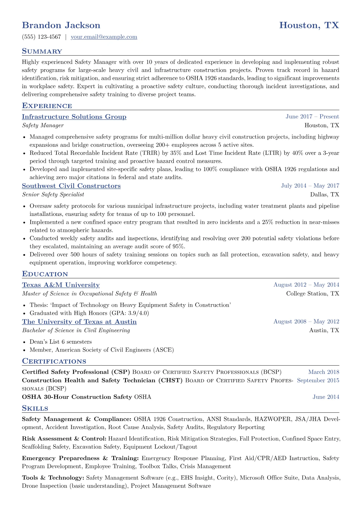 Safety Manager version - Page 1