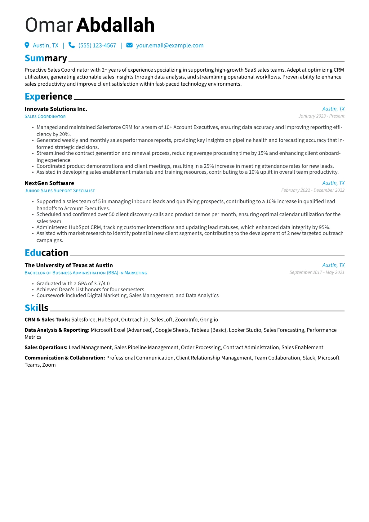 Sales Coordinator version - Page 1