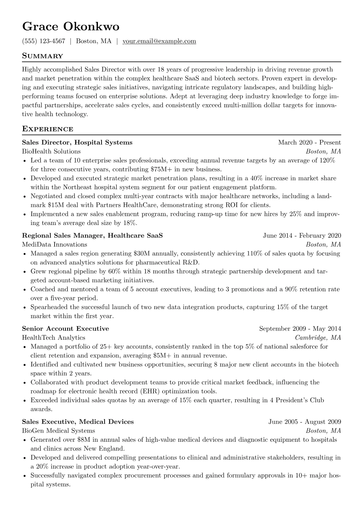 Healthcare SaaS Sales version - Page 1