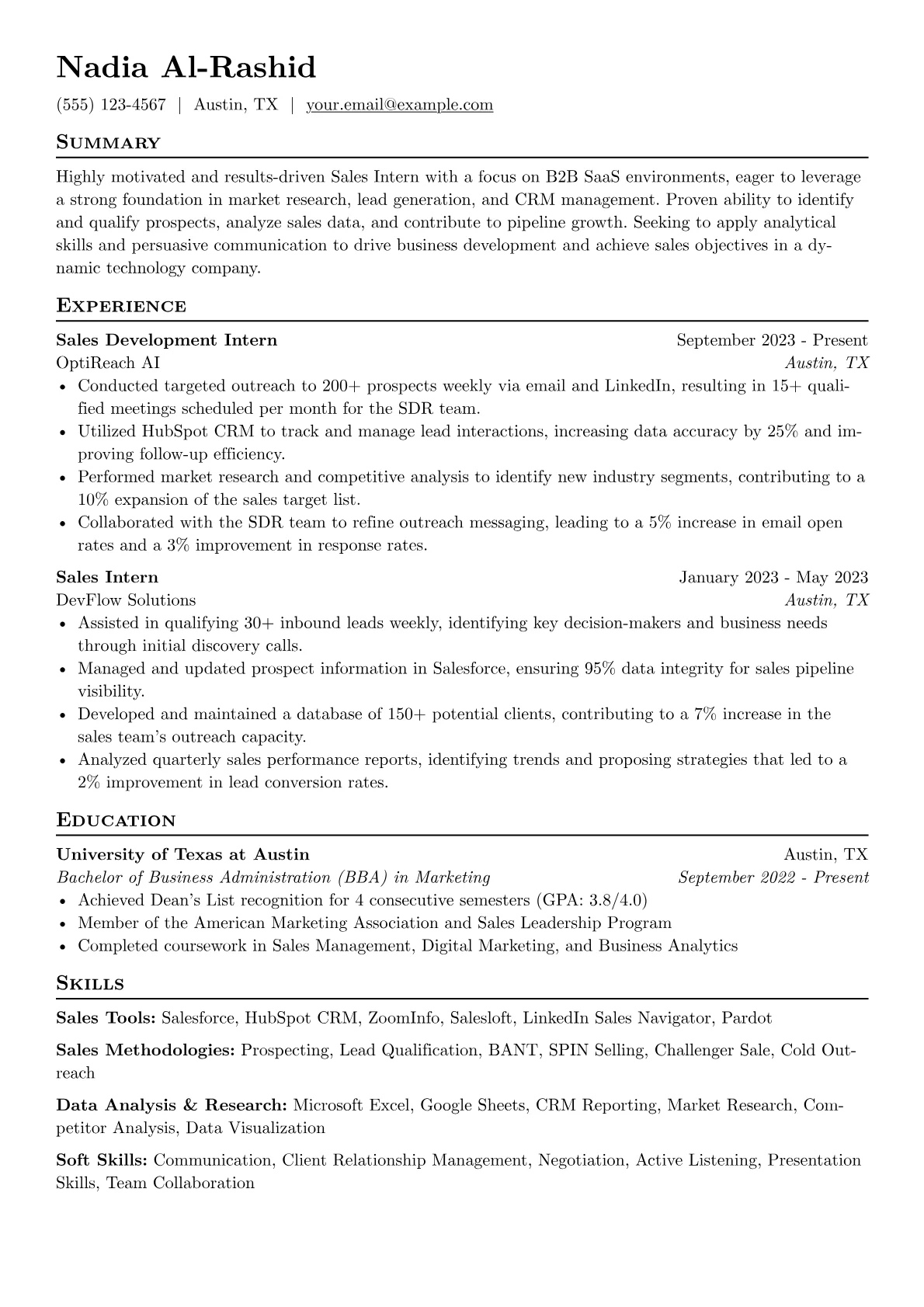 B2B SaaS Sales Intern version - Page 1