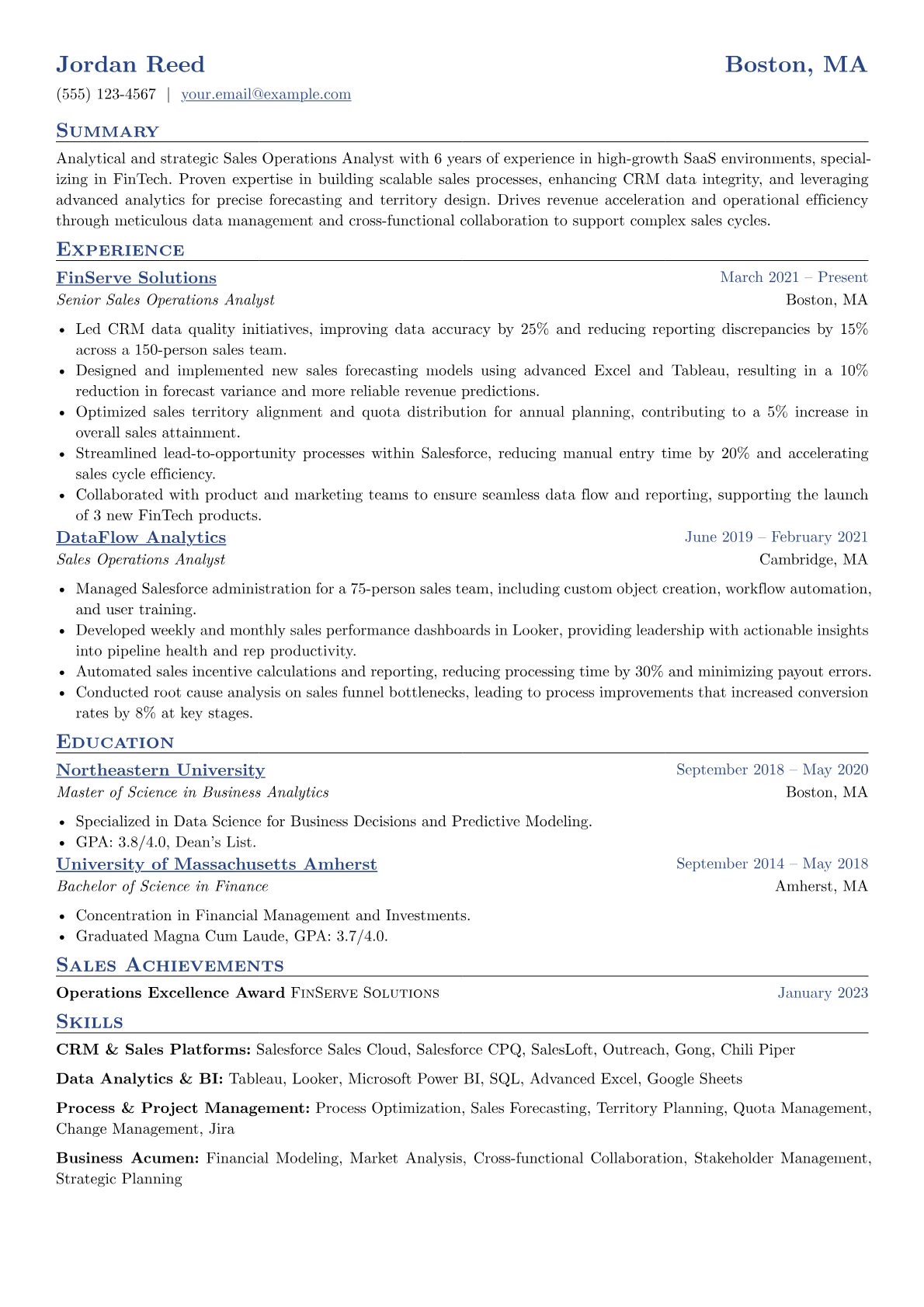 Sales Operations Analyst version - Page 1