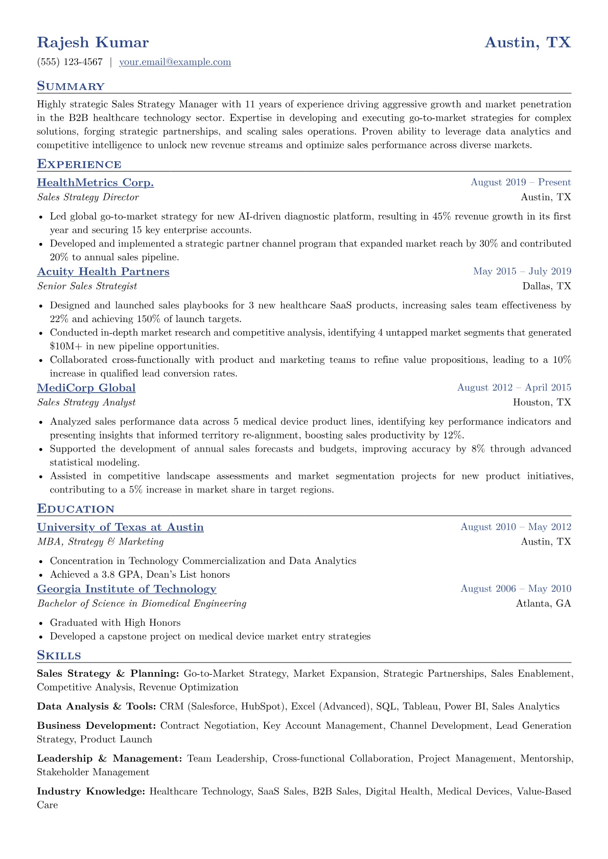 Healthcare Tech Sales version - Page 1