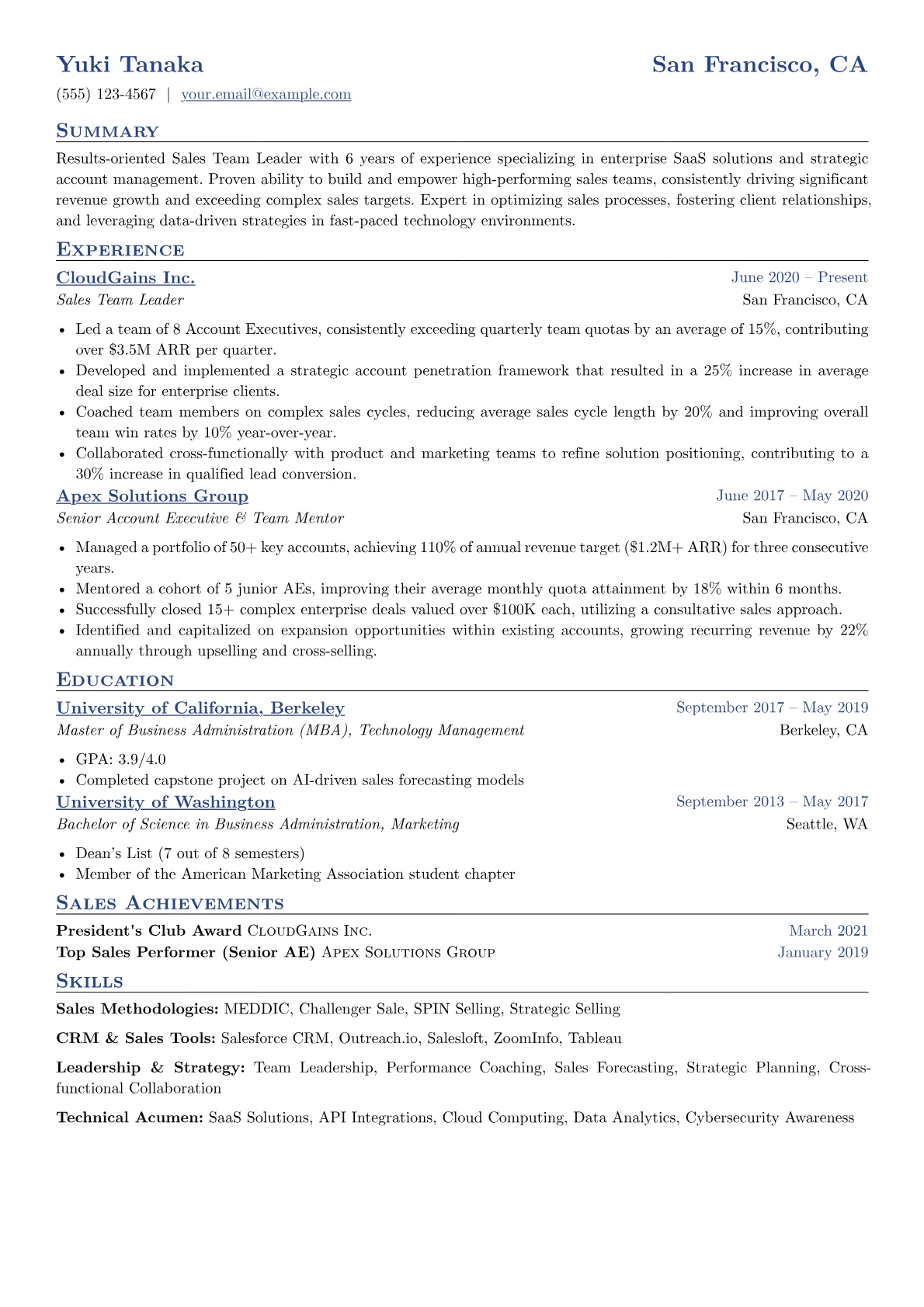 Sales Team Leader version - Page 1