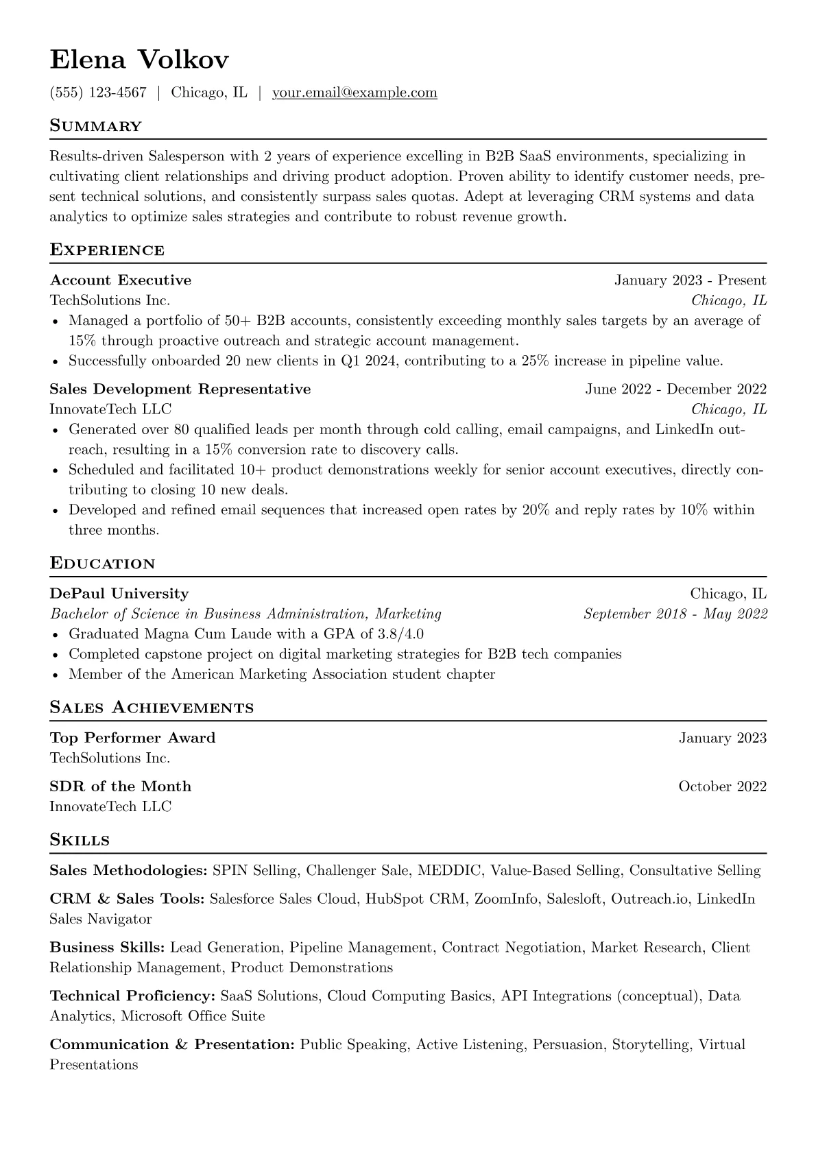 Entry Level B2B SaaS version - Page 1