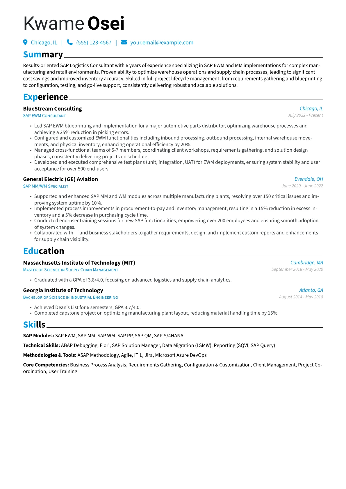 SAP Logistics Consultant version - Page 1