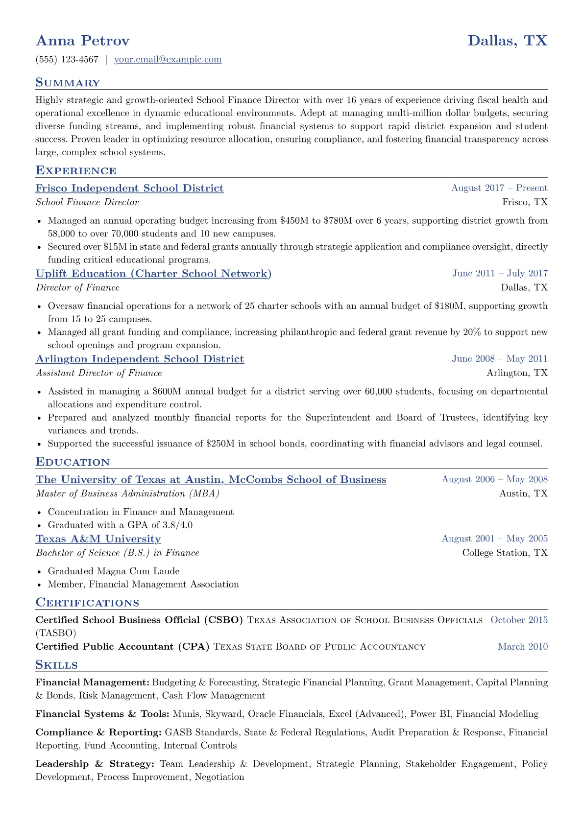 School Finance version - Page 1