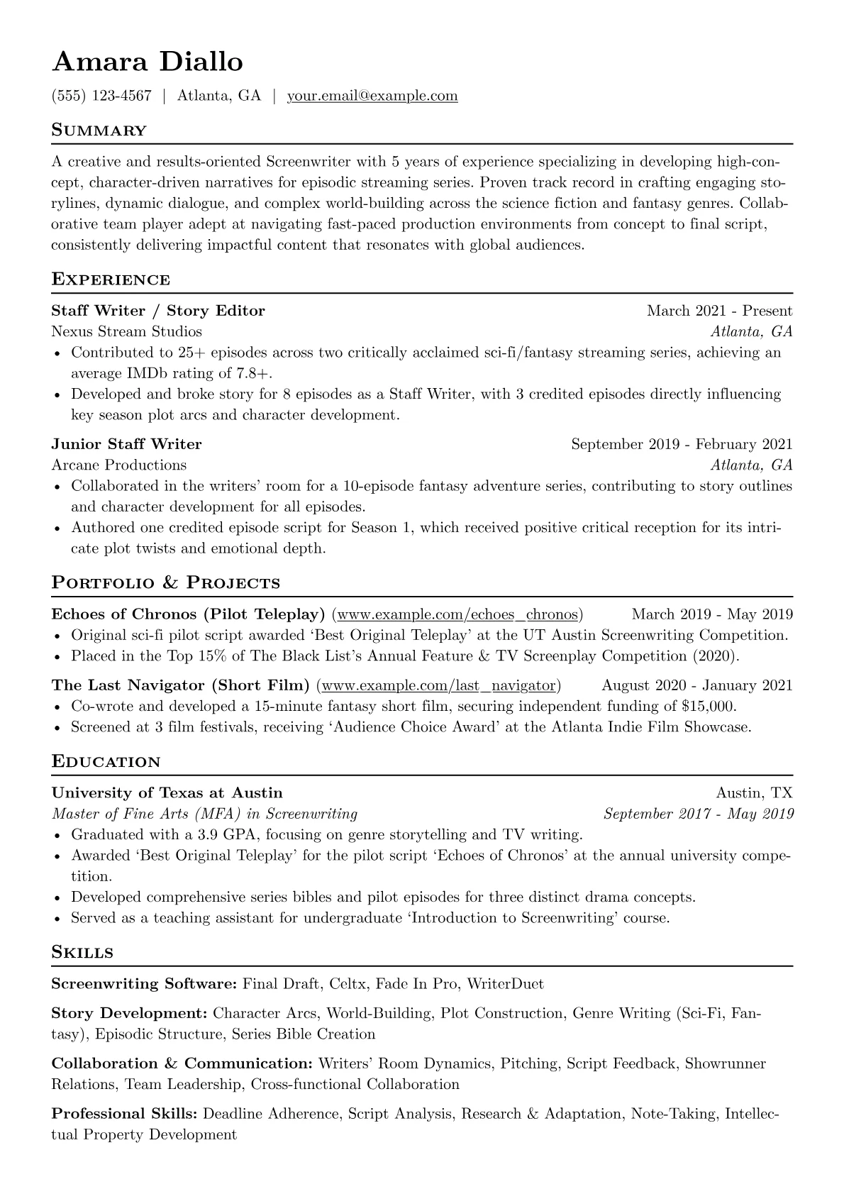 Screenwriting Software version - Page 1