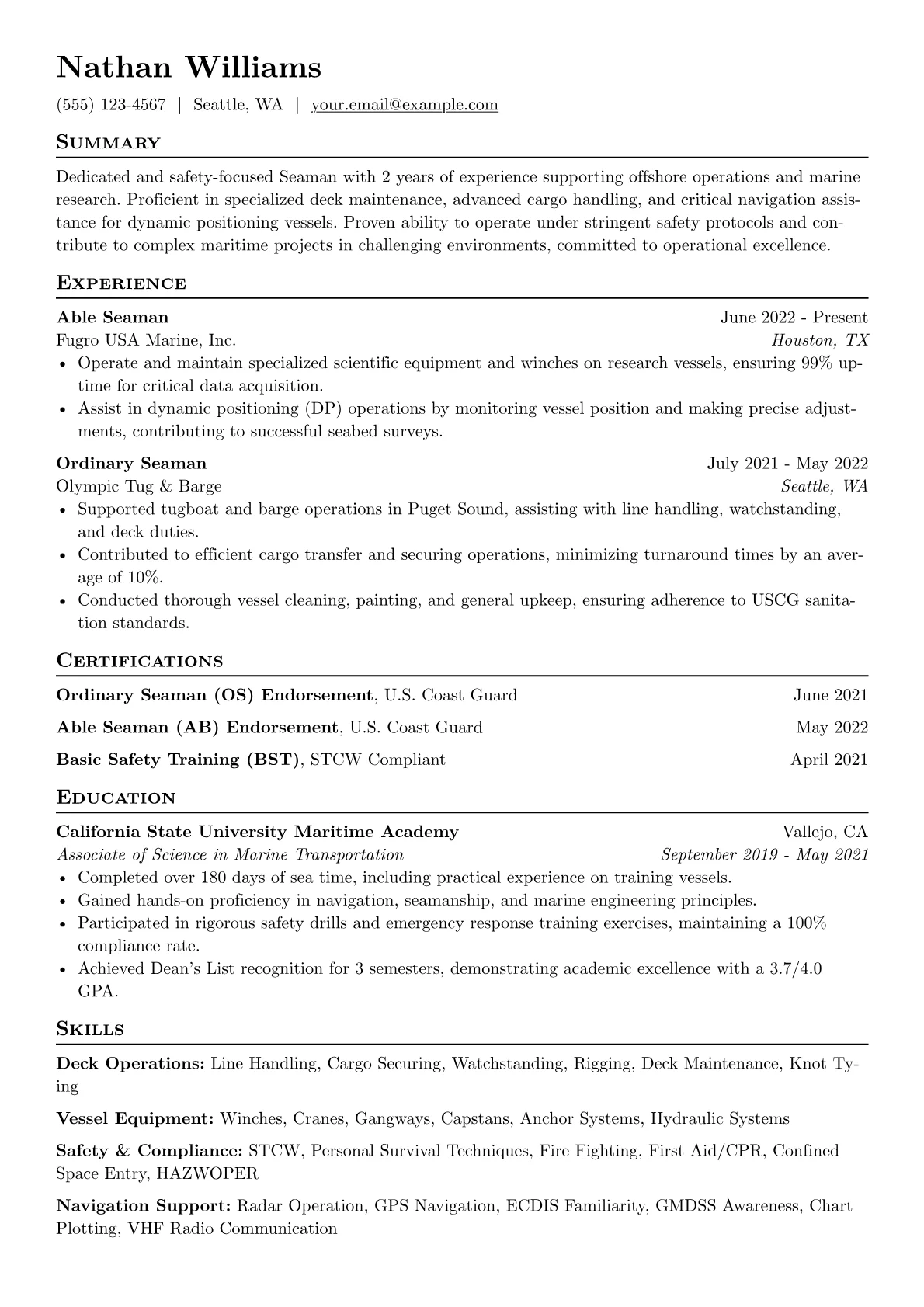 Offshore/Research Seaman version - Page 1