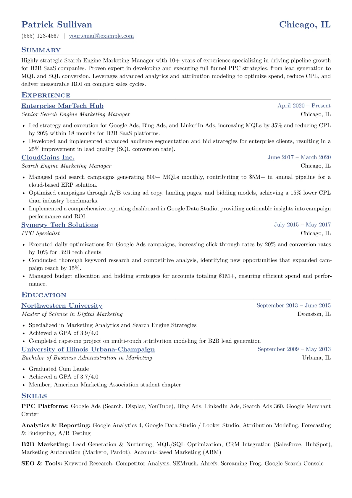 B2B SaaS SEM Specialist version - Page 1