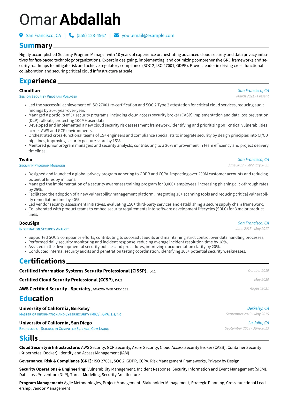 Security Program version - Page 1
