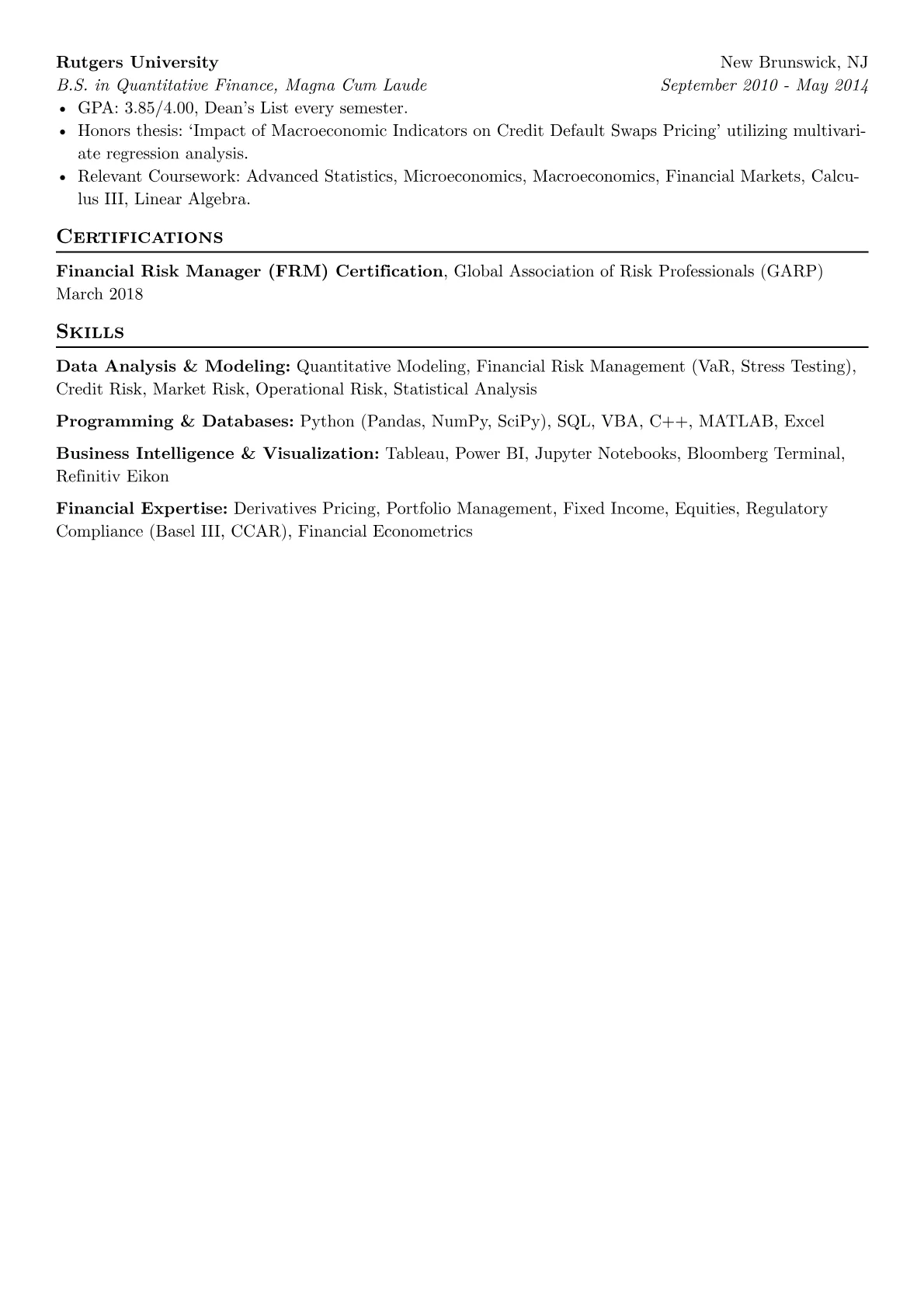 Senior Analyst resume example, Senior Analyst - Financial, page 2