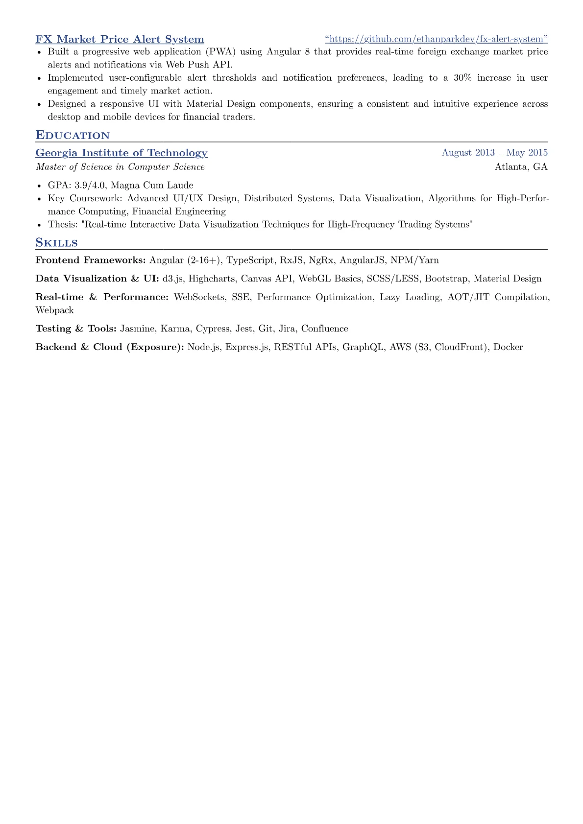Senior Angular Developer resume example, Senior Angular Developer, page 2