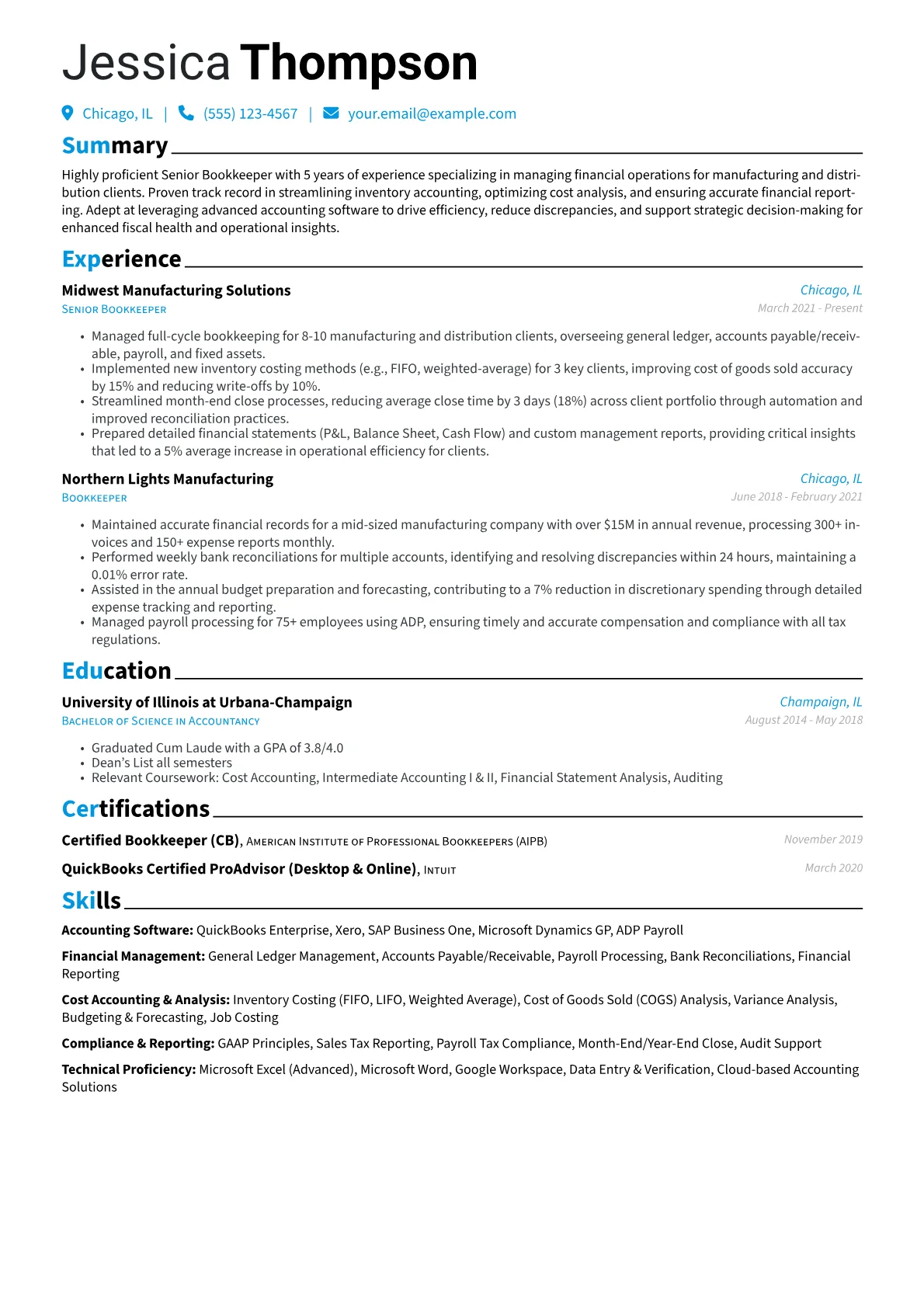 Senior Bookkeeper version - Page 1