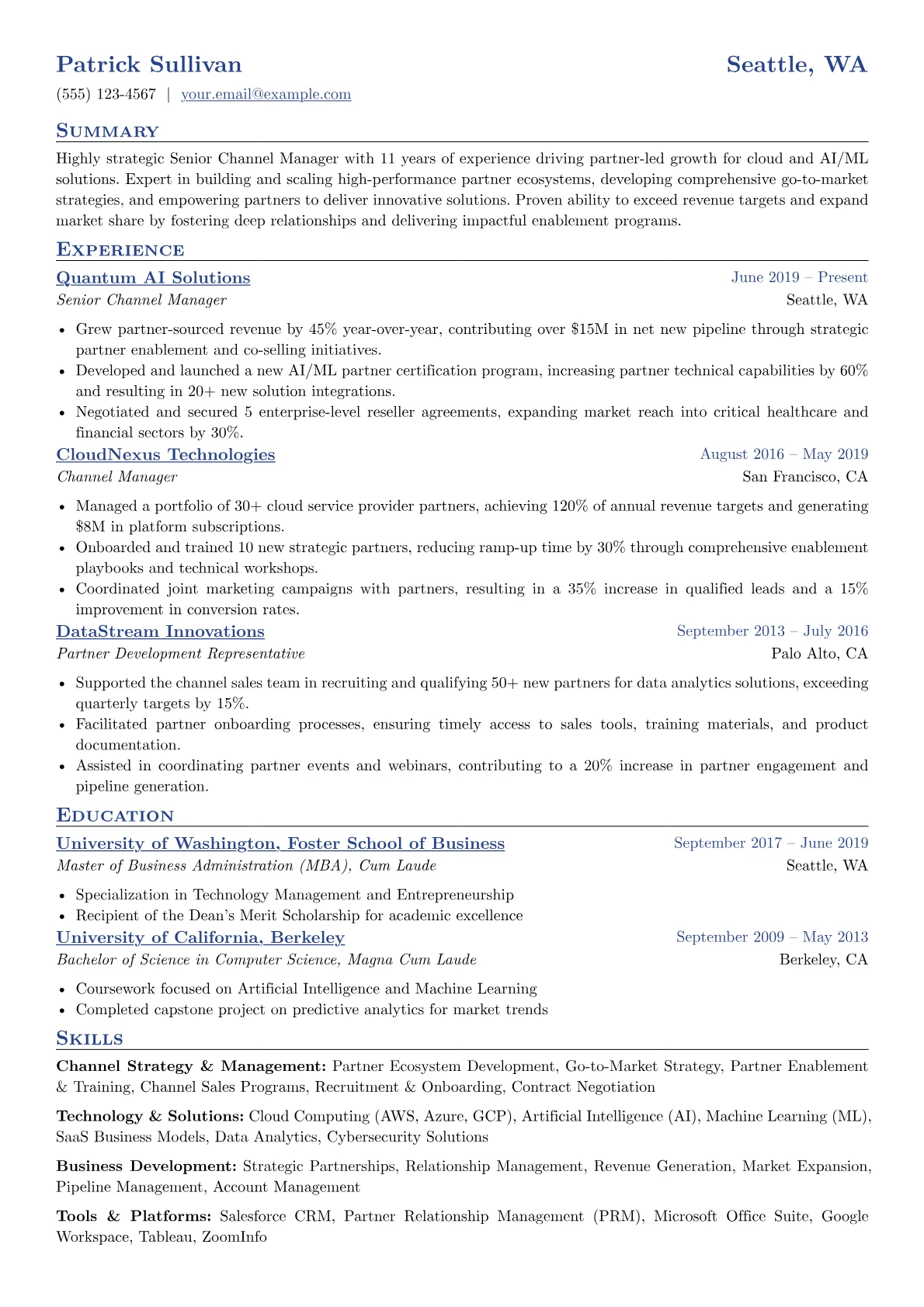 Senior Channel Manager version - Page 1