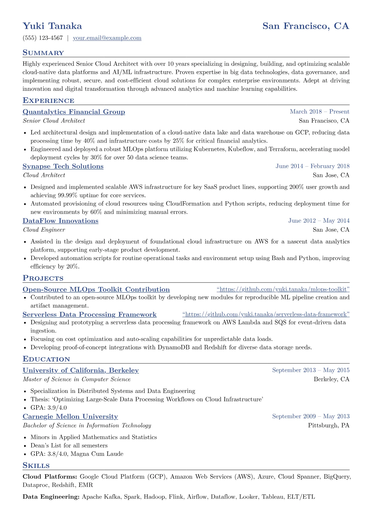 Senior Cloud Architect version - Page 1