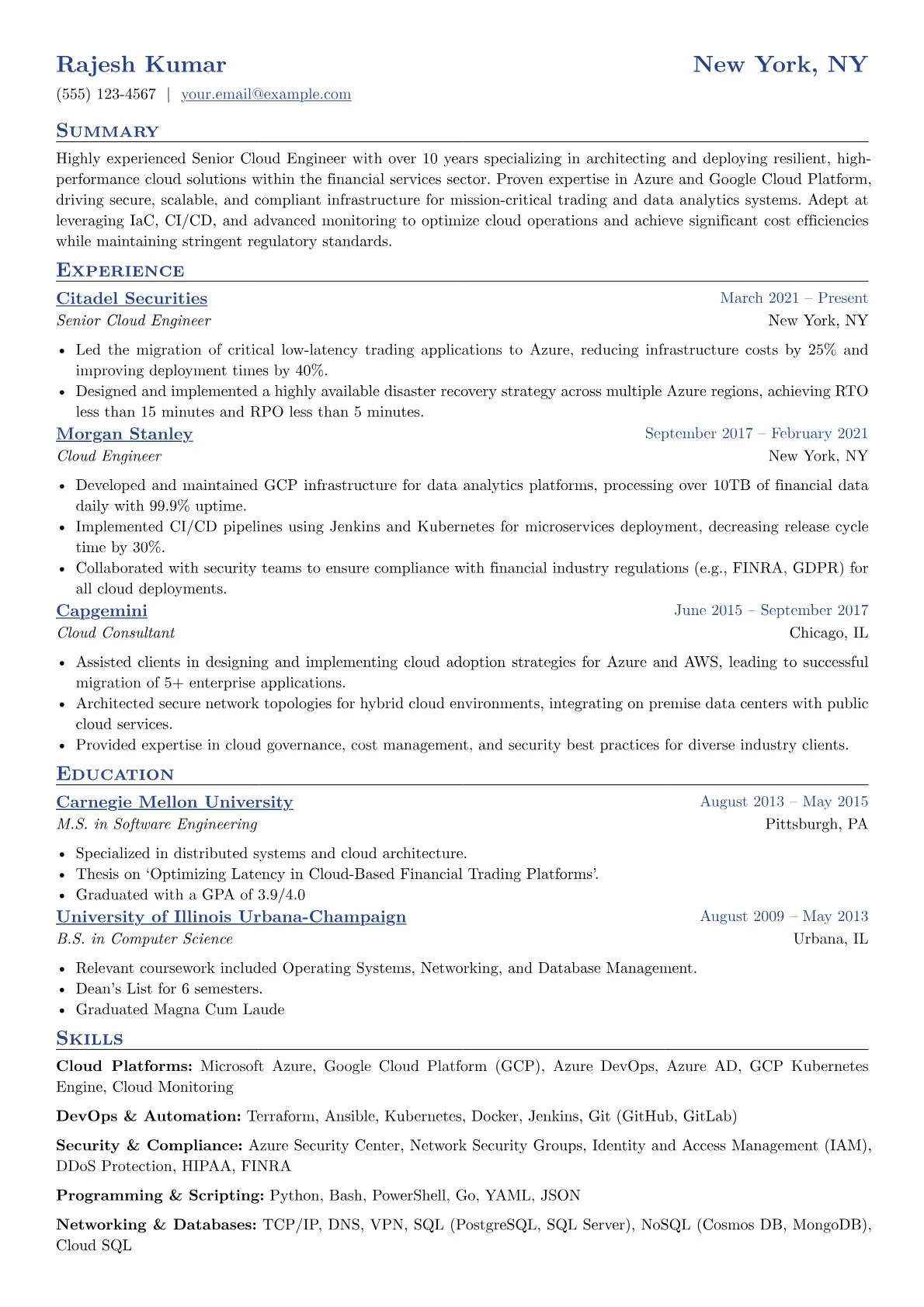 Senior Cloud Engineer version - Page 1