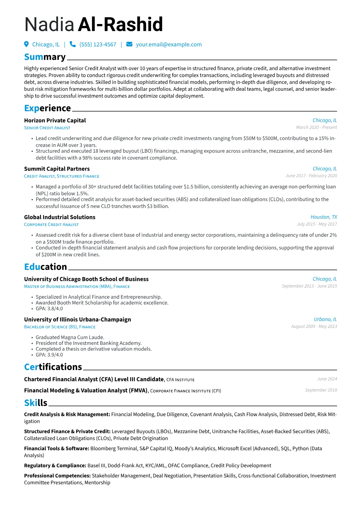 Senior Credit Analyst version - Page 1