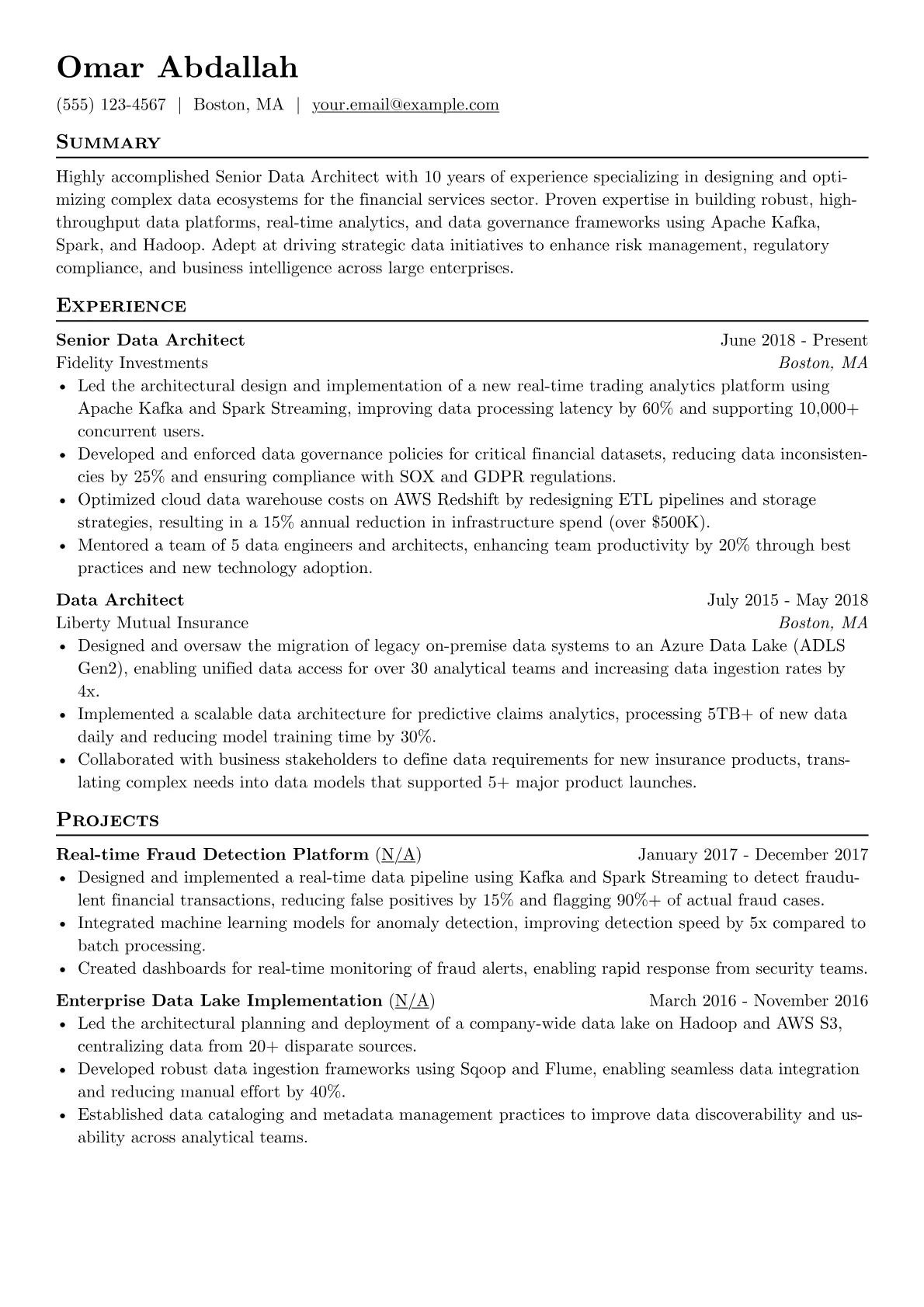 Senior Data Architect version - Page 1
