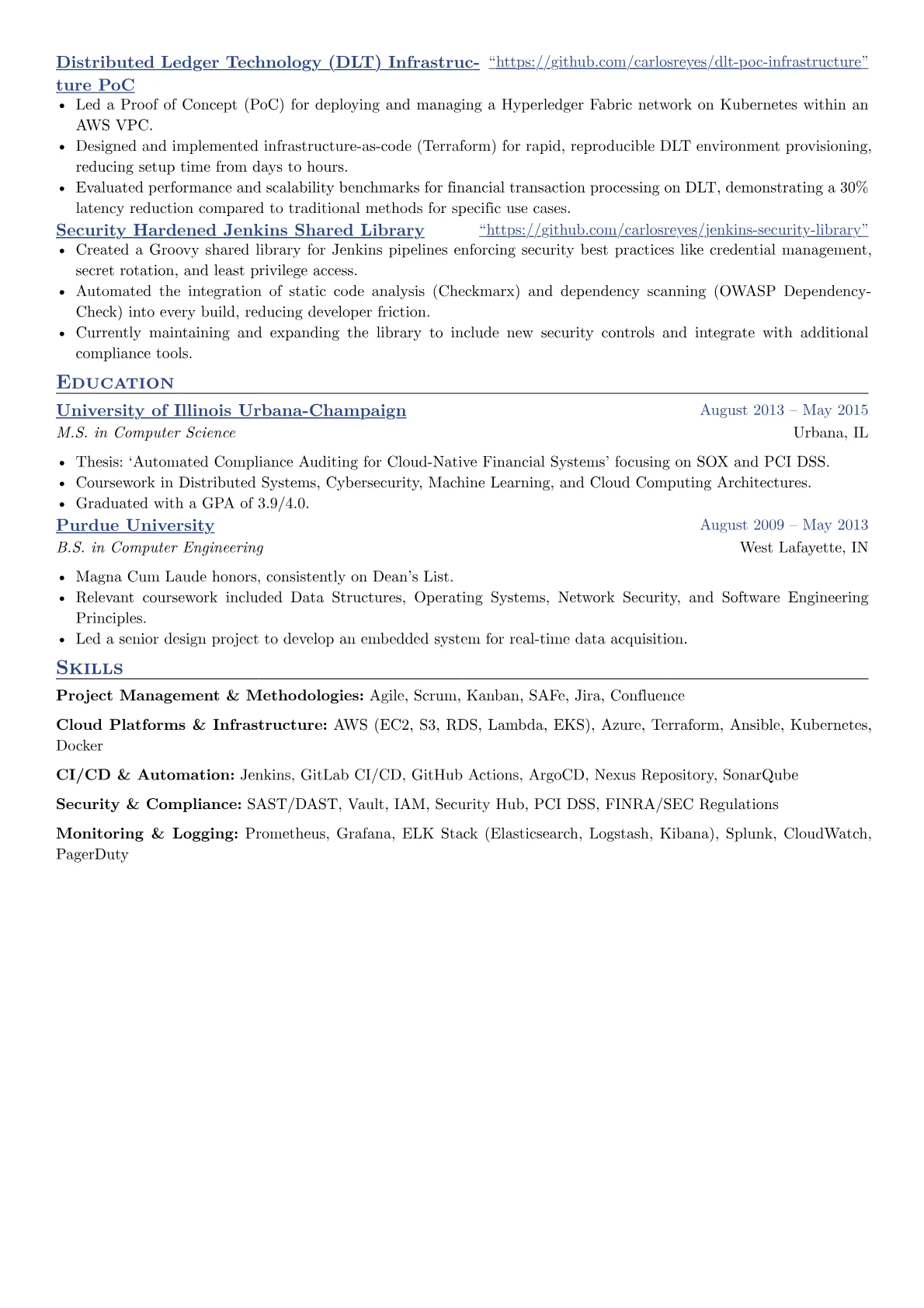 Senior DevOps Project Manager resume example, Senior DevOps Project, page 2