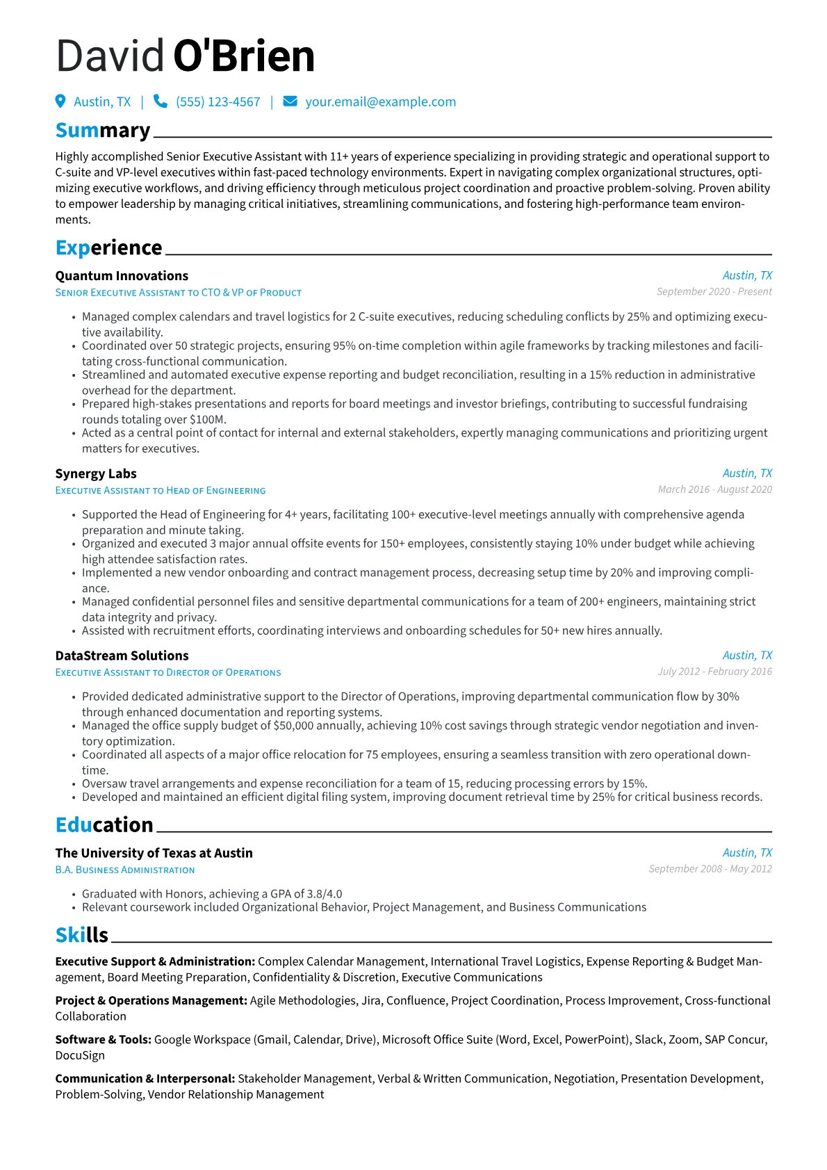 Executive Support version - Page 1