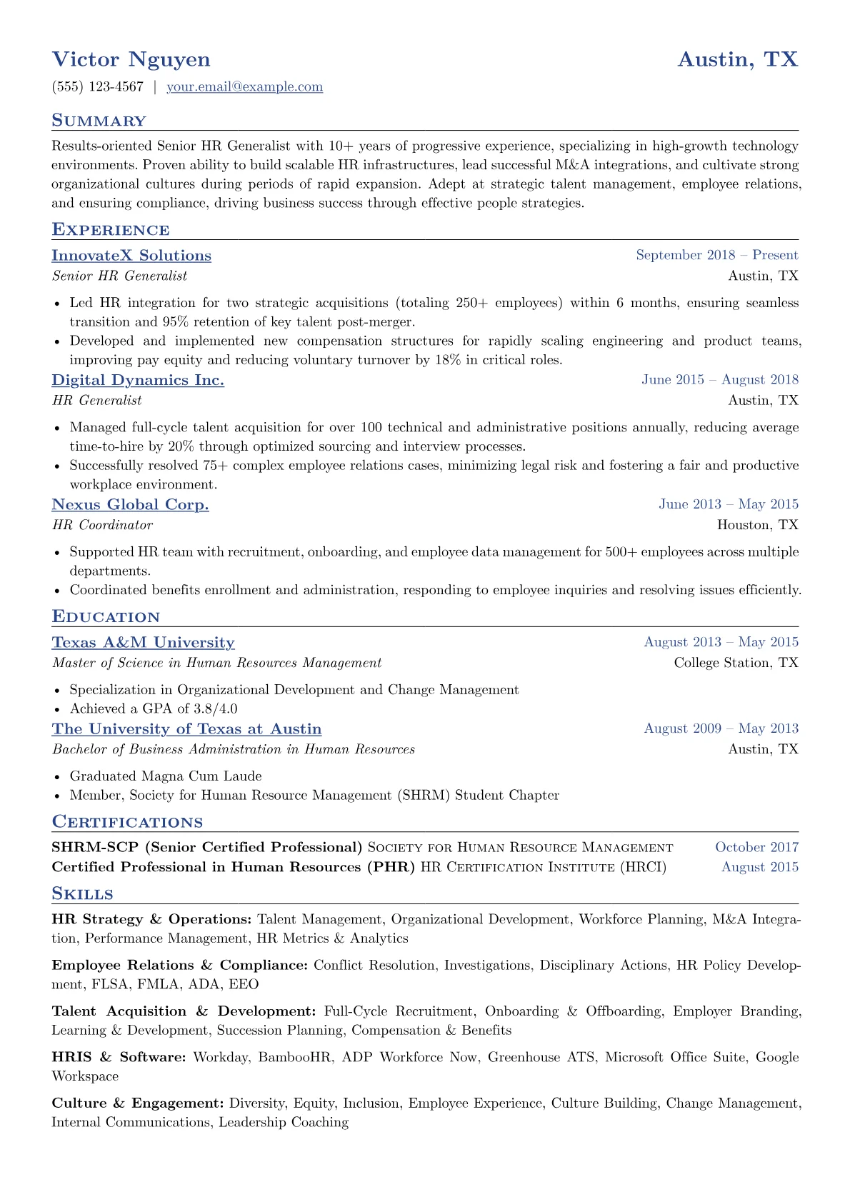 Senior HR Generalist version - Page 1