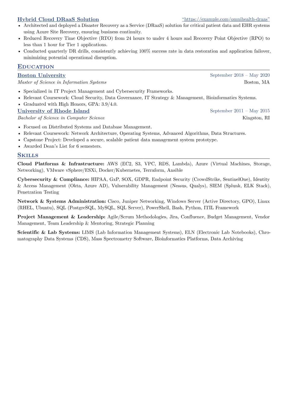 Senior IT Manager resume example, Senior IT Manager, page 2