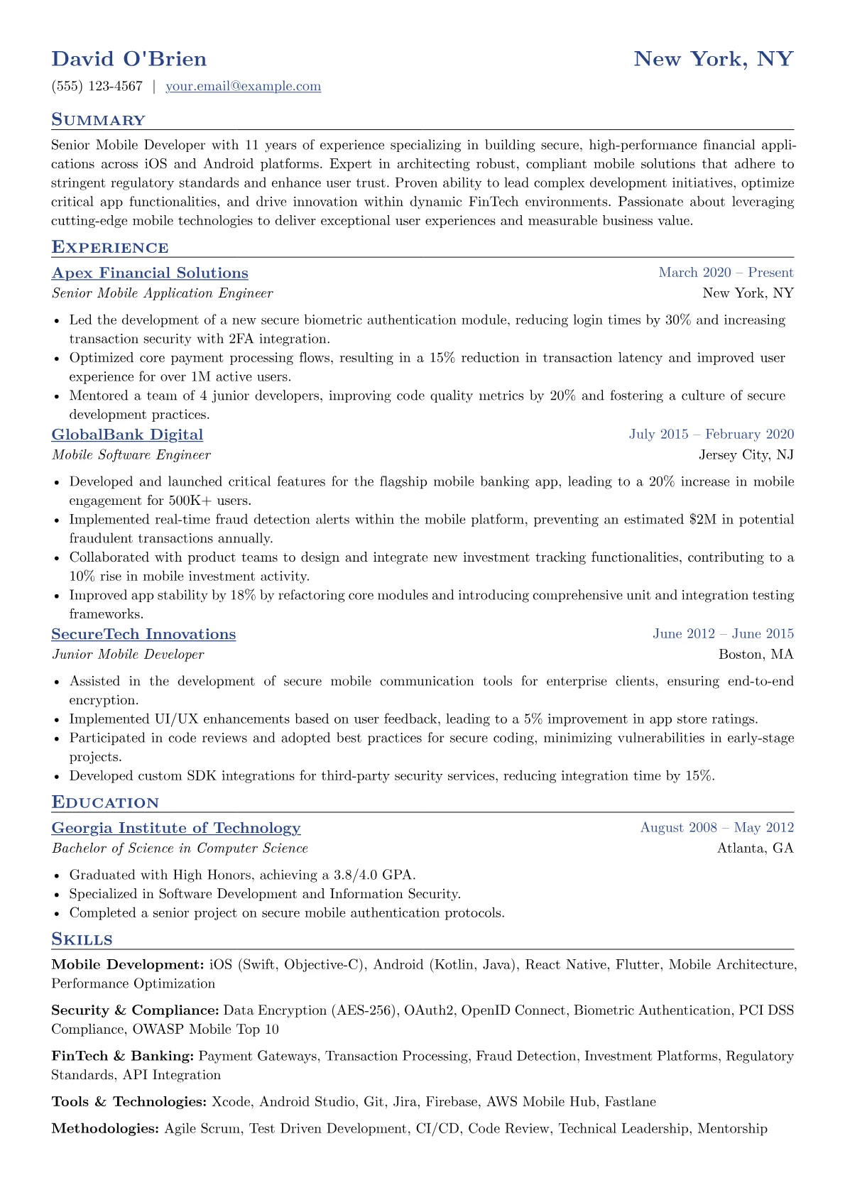 Senior FinTech Mobile version - Page 1