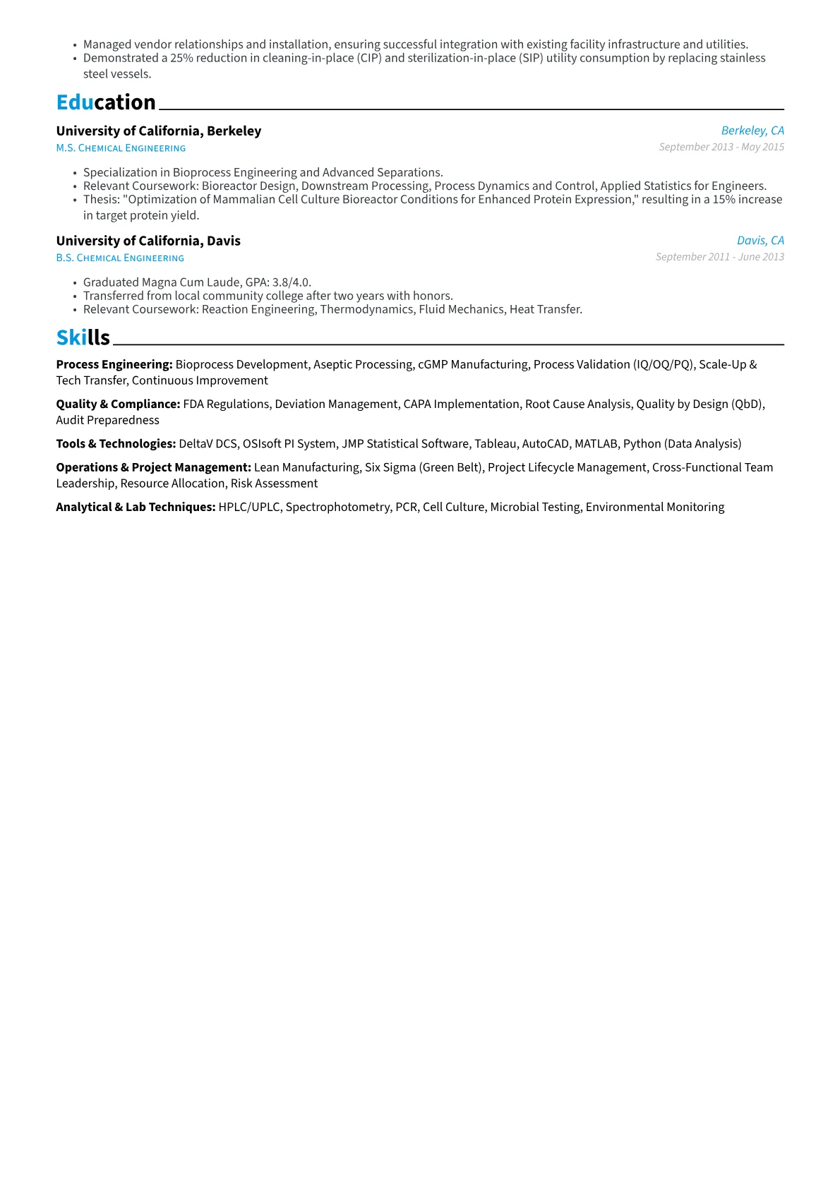 Senior Production Engineer resume example, Senior Production Engineer, page 2