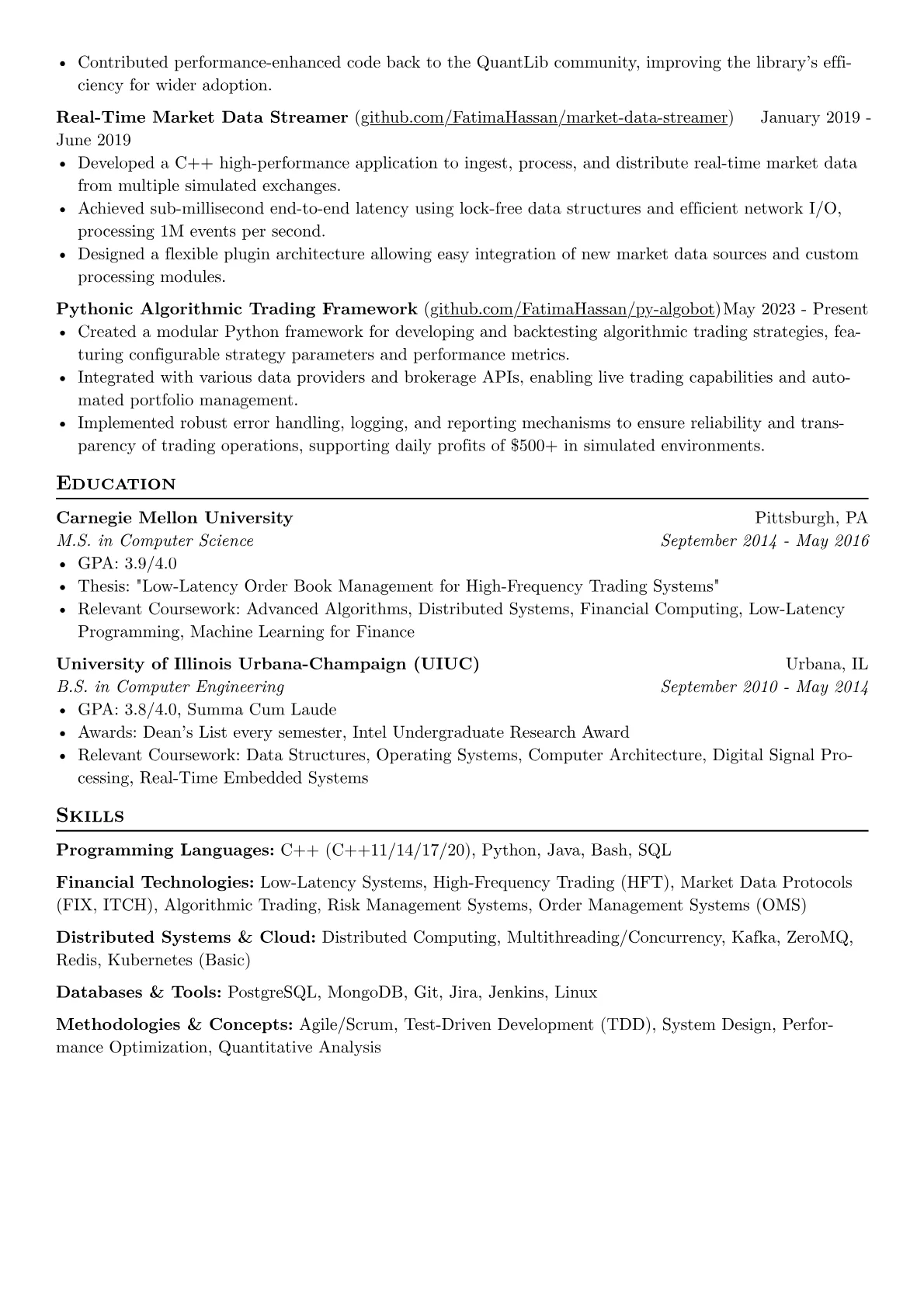 Senior Programmer resume example, Senior Programmer, page 2