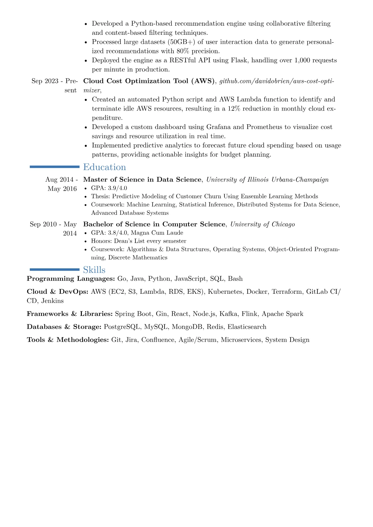 Senior Programmer resume example, Career changer, page 2
