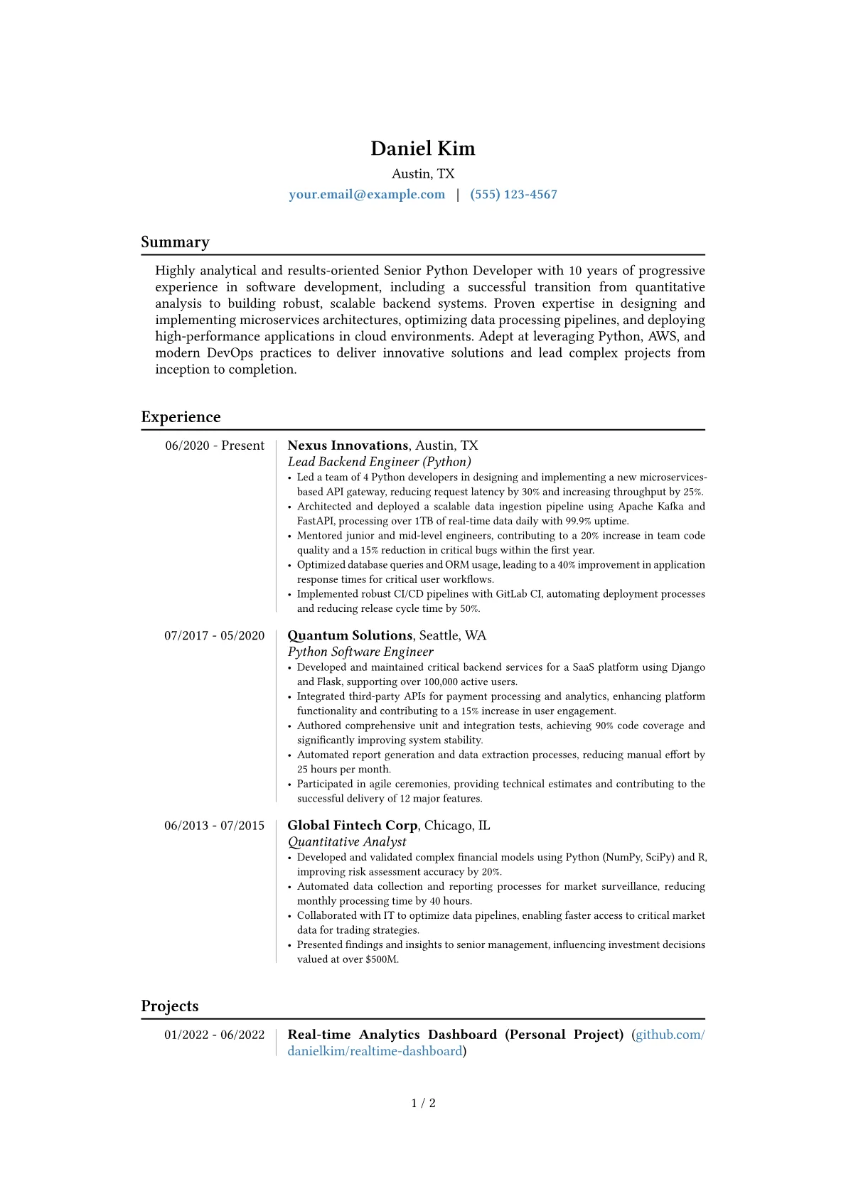 Career changer version - Page 1