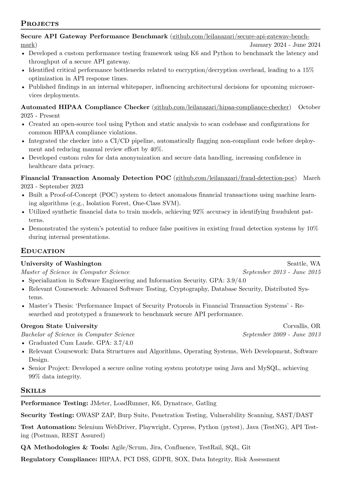 Senior Quality Assurance Analyst resume example, Senior Quality Assurance, page 2