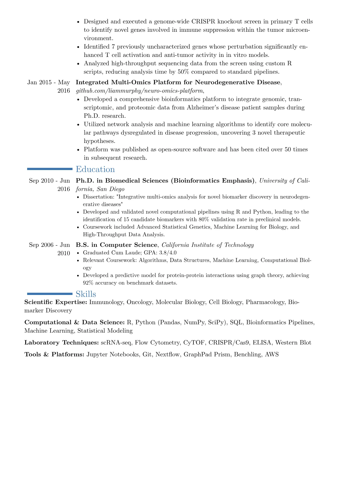 Senior Research Scientist resume example, Career changer, page 2