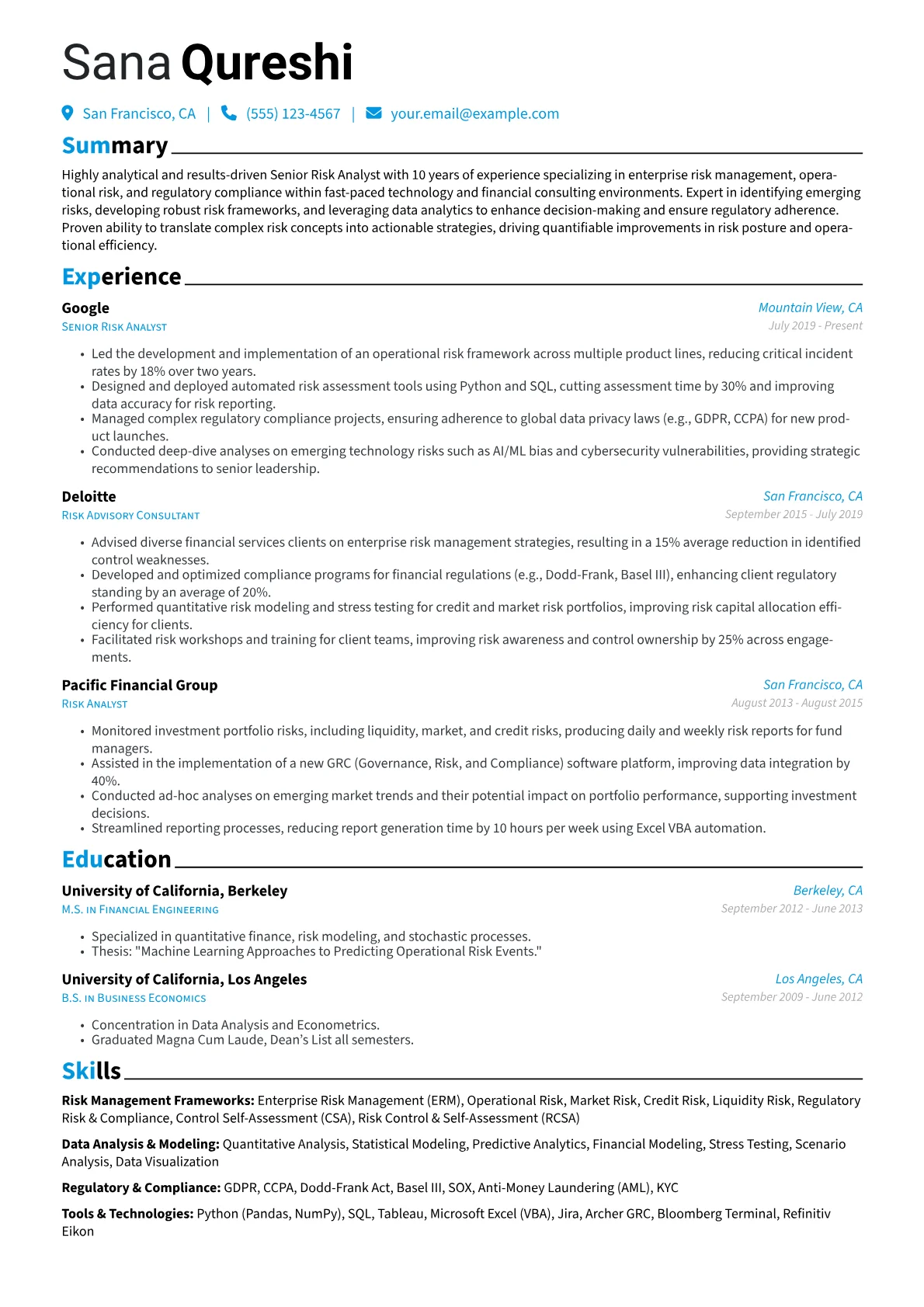 Senior Risk Analyst version - Page 1