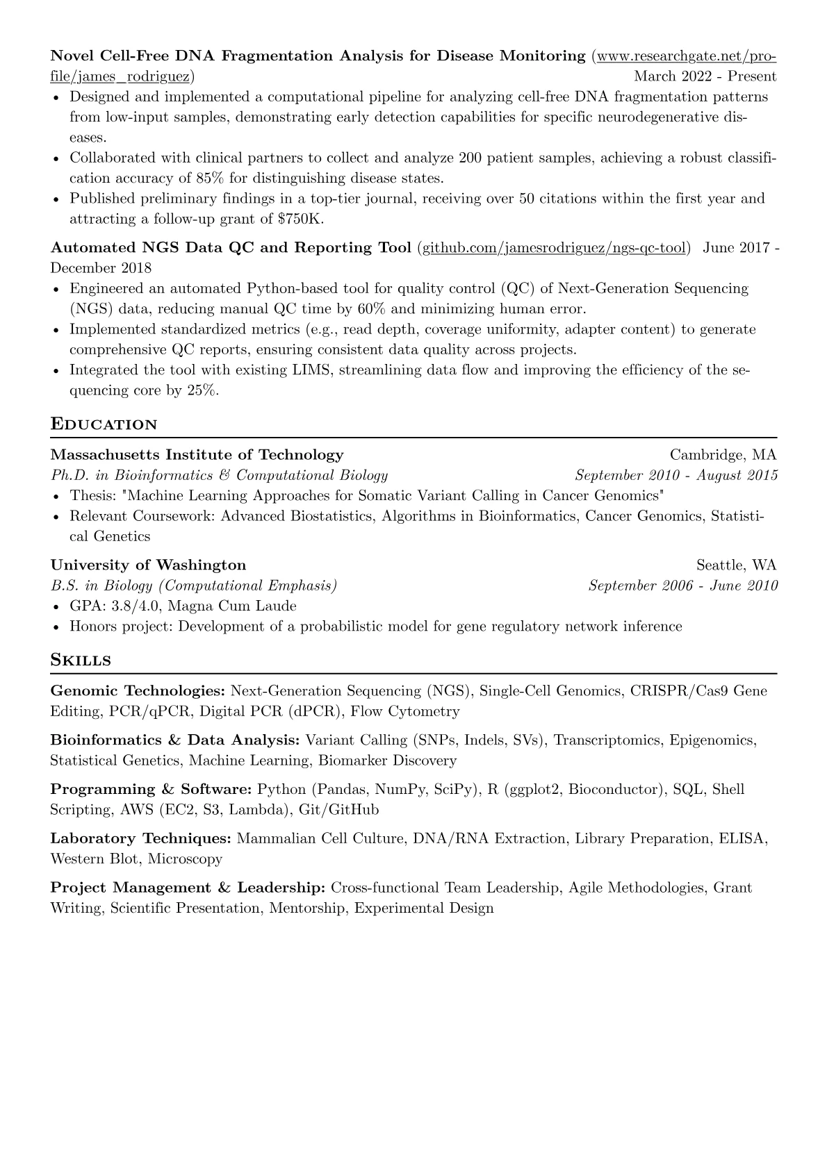Senior Scientist resume example, Senior Scientist, page 2