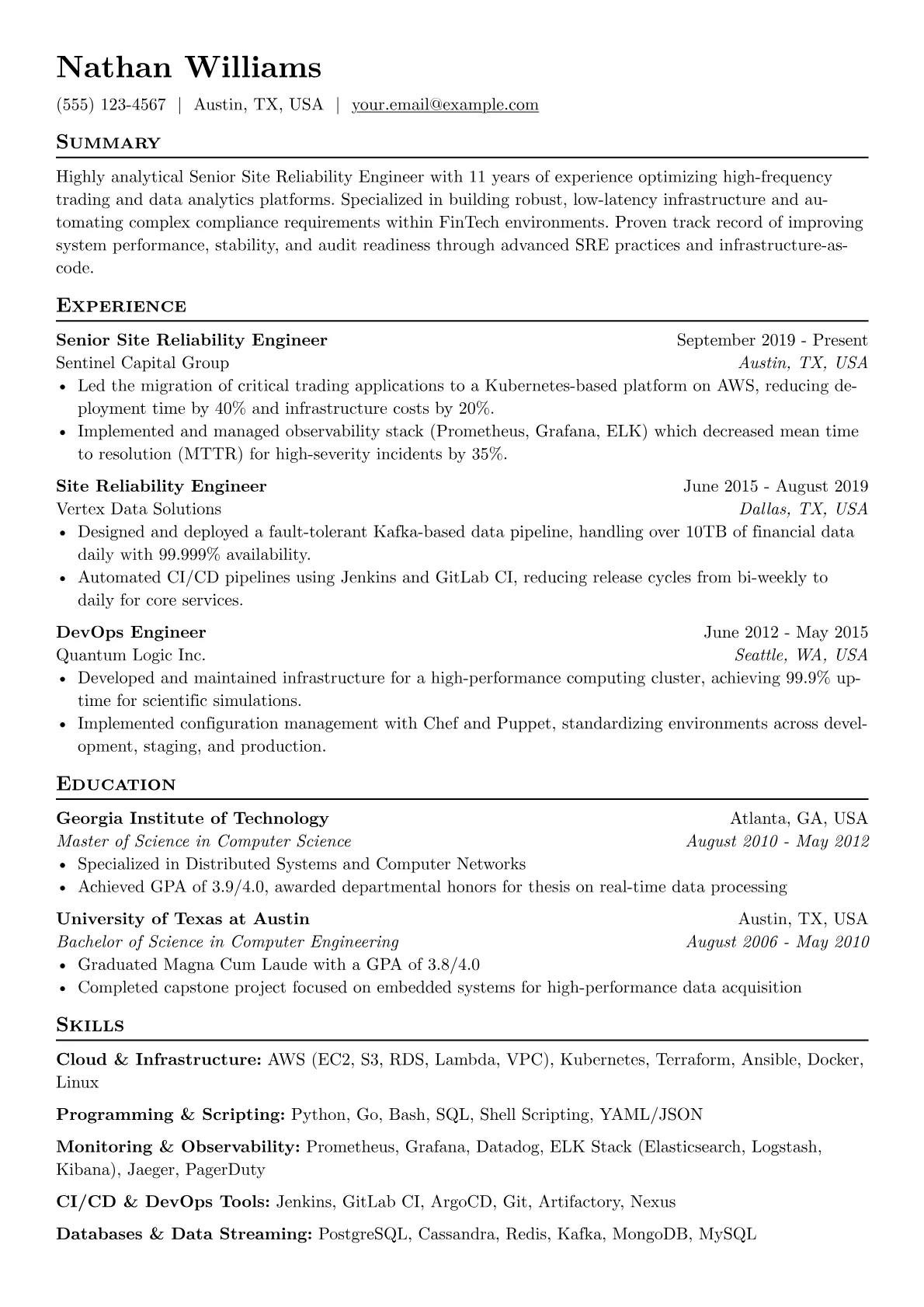 FinTech SRE Specialist version - Page 1